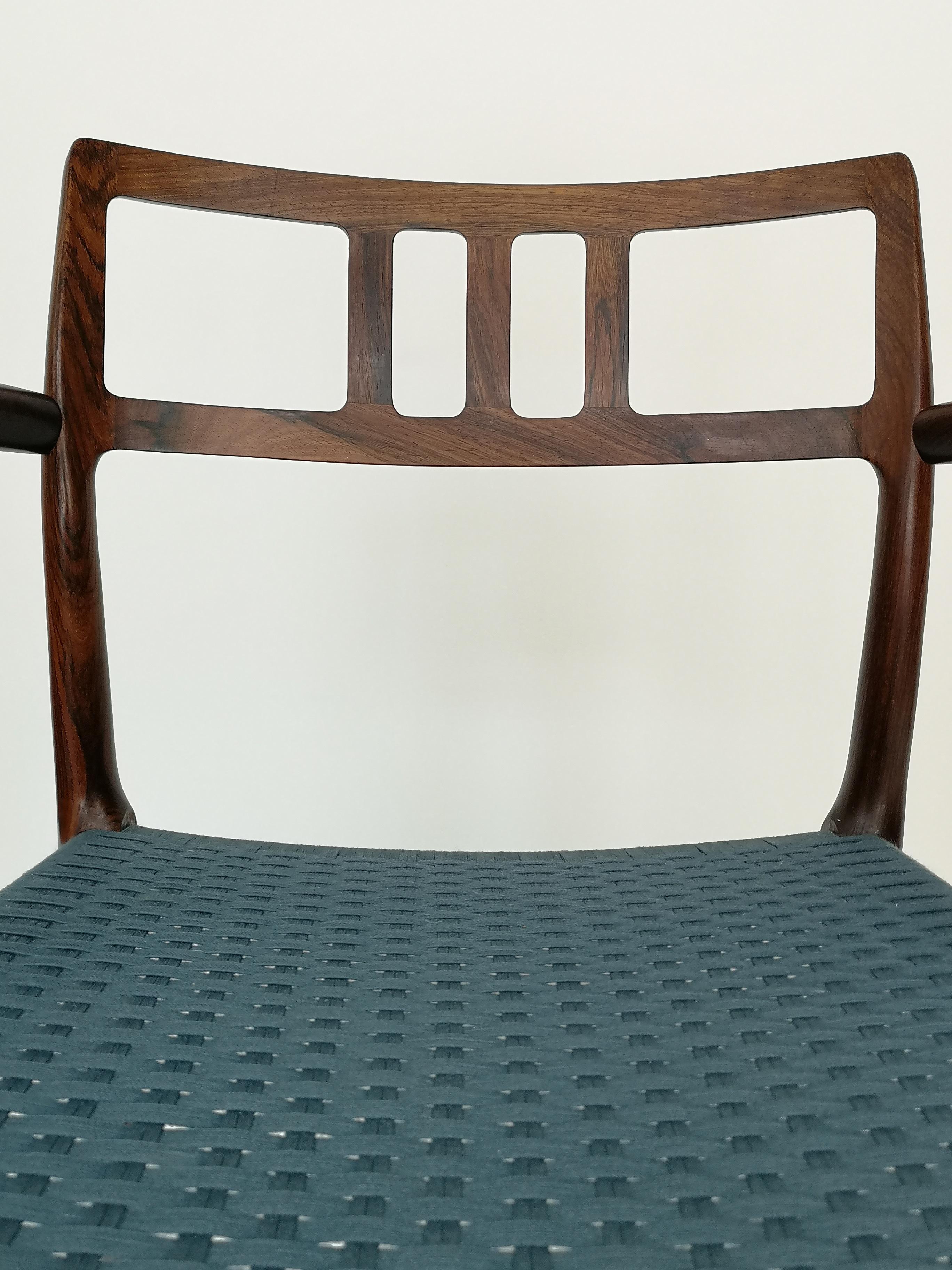Danish Model 64 Rosewood Armchair by Niels Moller For Sale