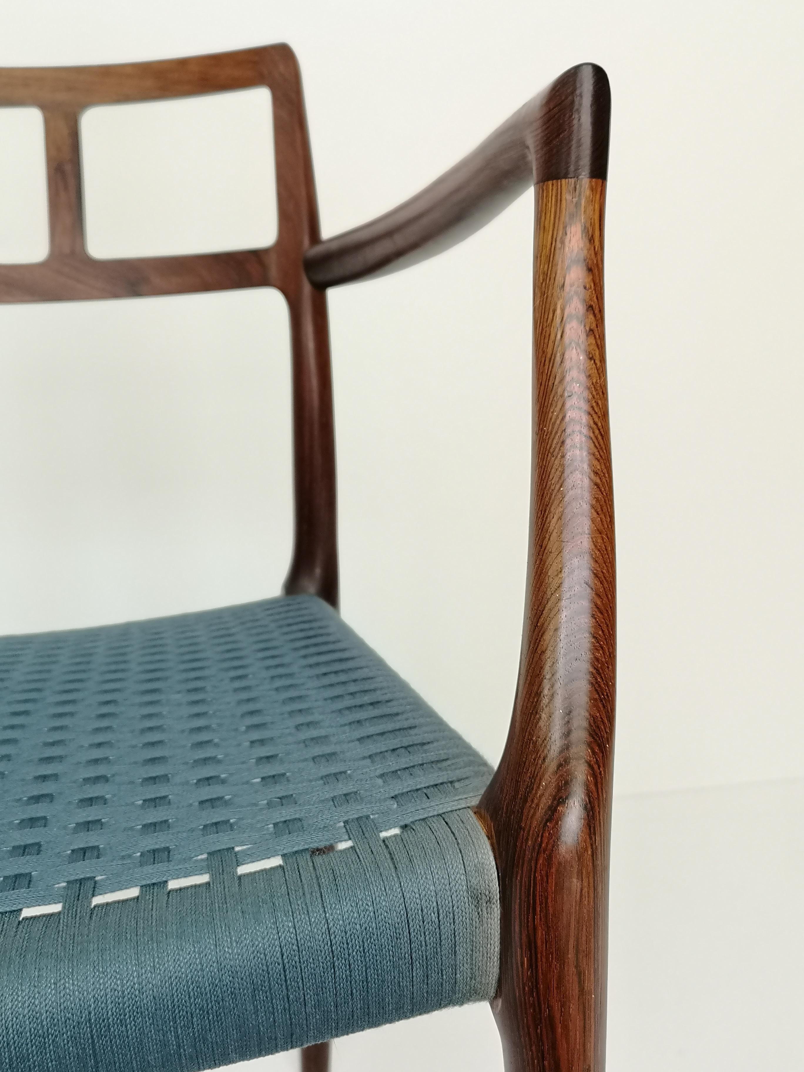 Model 64 Rosewood Armchair by Niels Moller For Sale 2
