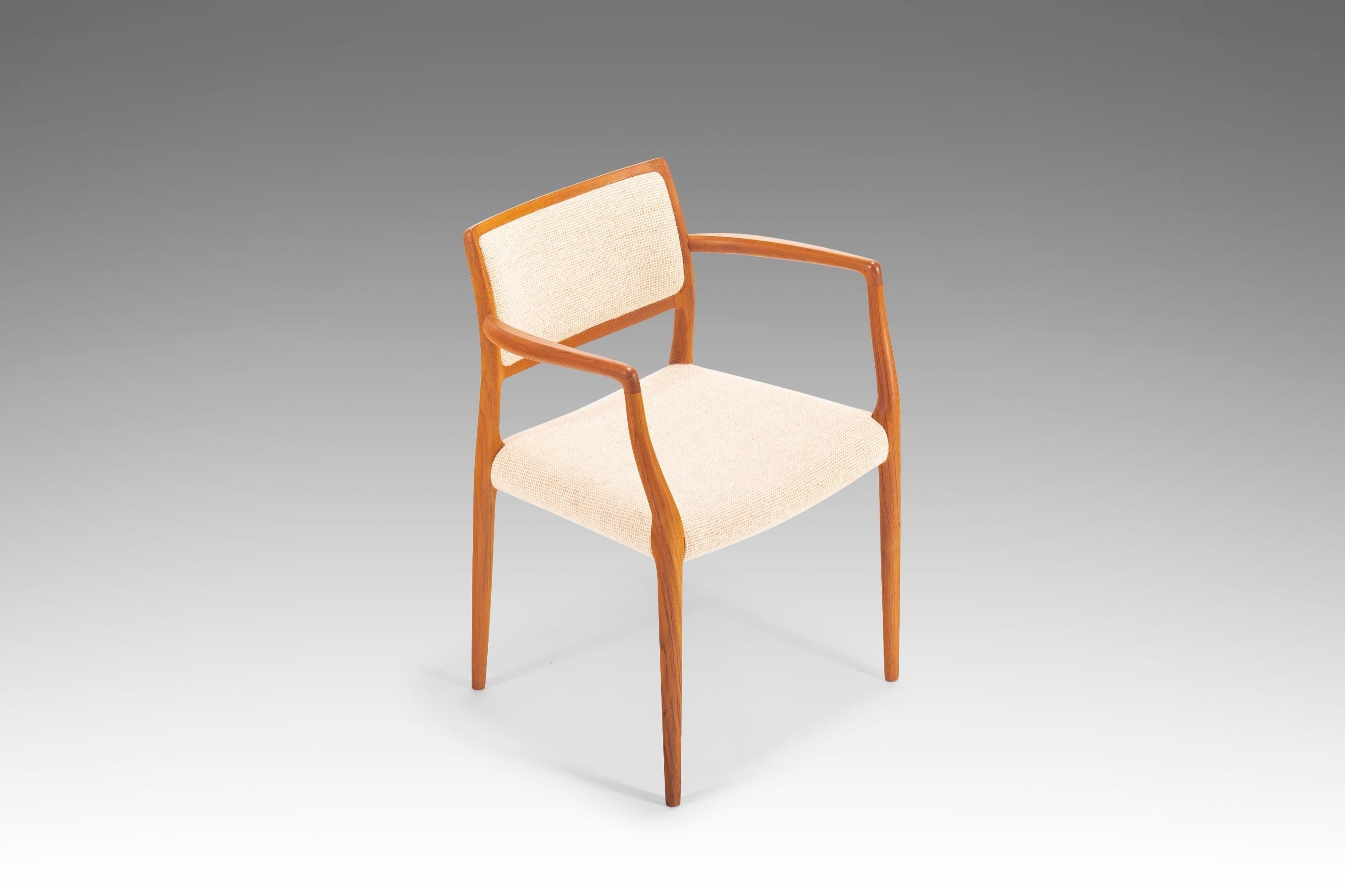 Mid-Century Modern Model 65 Chair in Teak w/ Original Upholstery by Niels Moller for J.L. Mollers