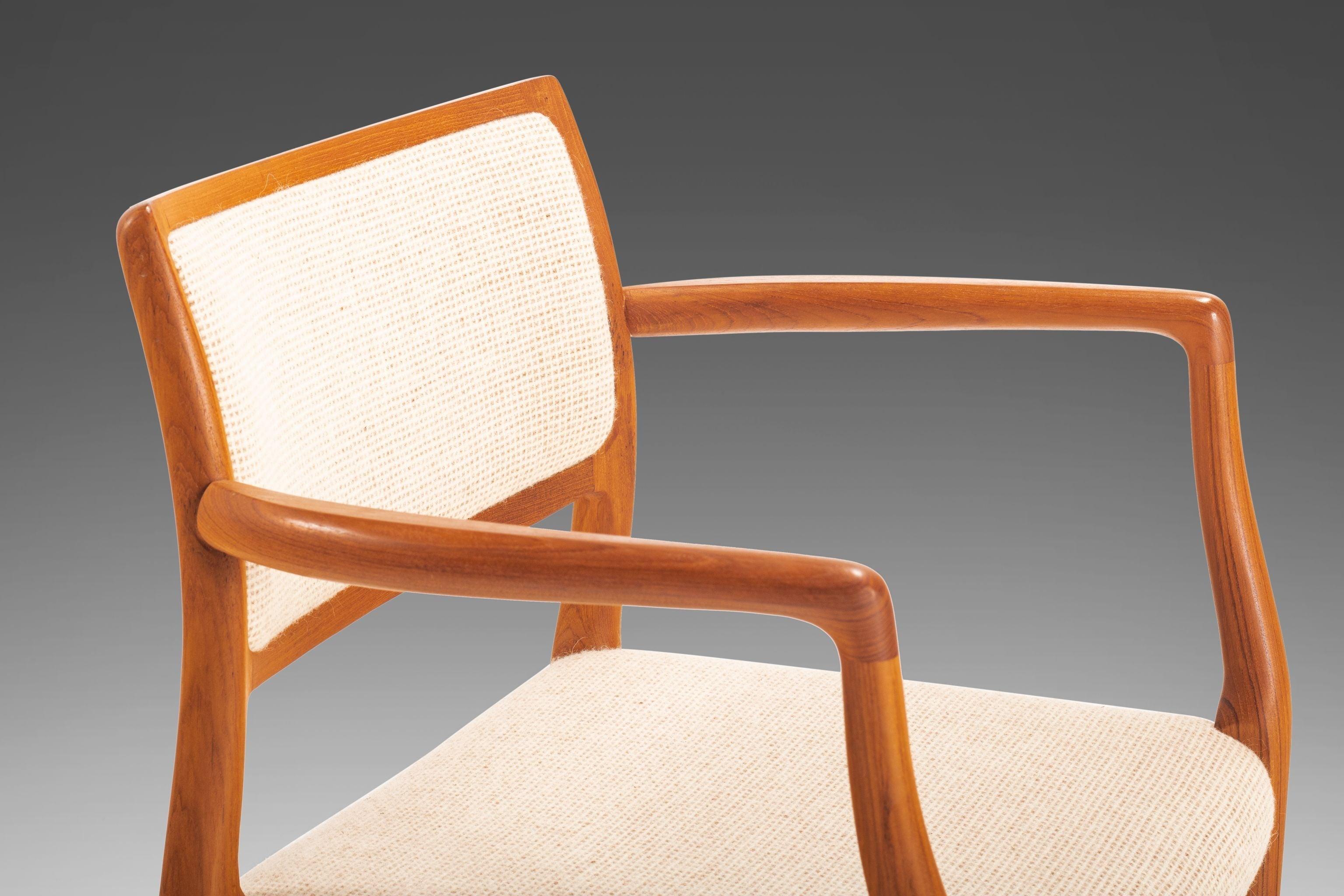 Model 65 Chair in Teak w/ Original Upholstery by Niels Moller for J.L. Mollers In Good Condition In Deland, FL