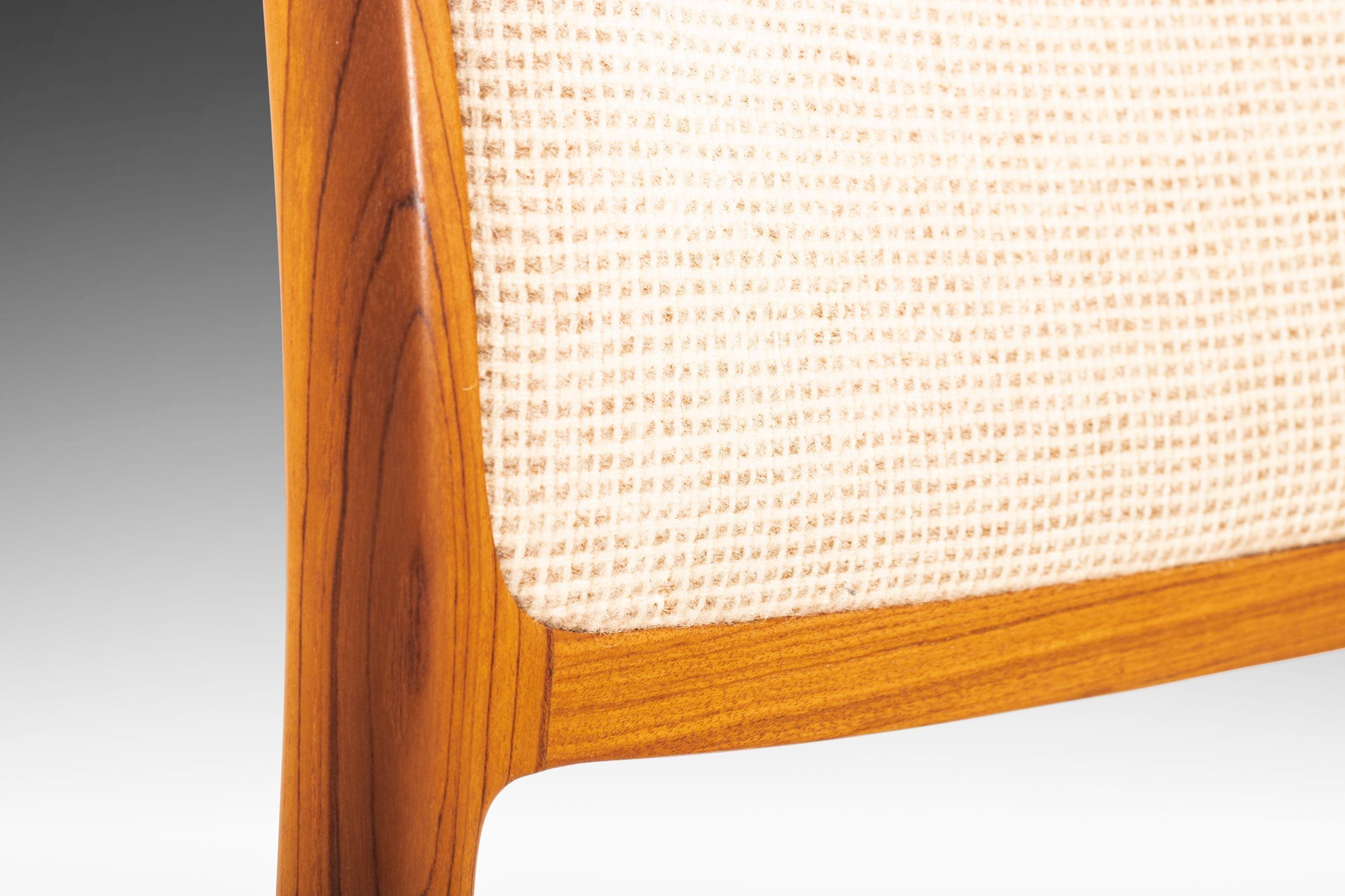 Mid-20th Century Model 65 Chair in Teak w/ Original Upholstery by Niels Moller for J.L. Mollers