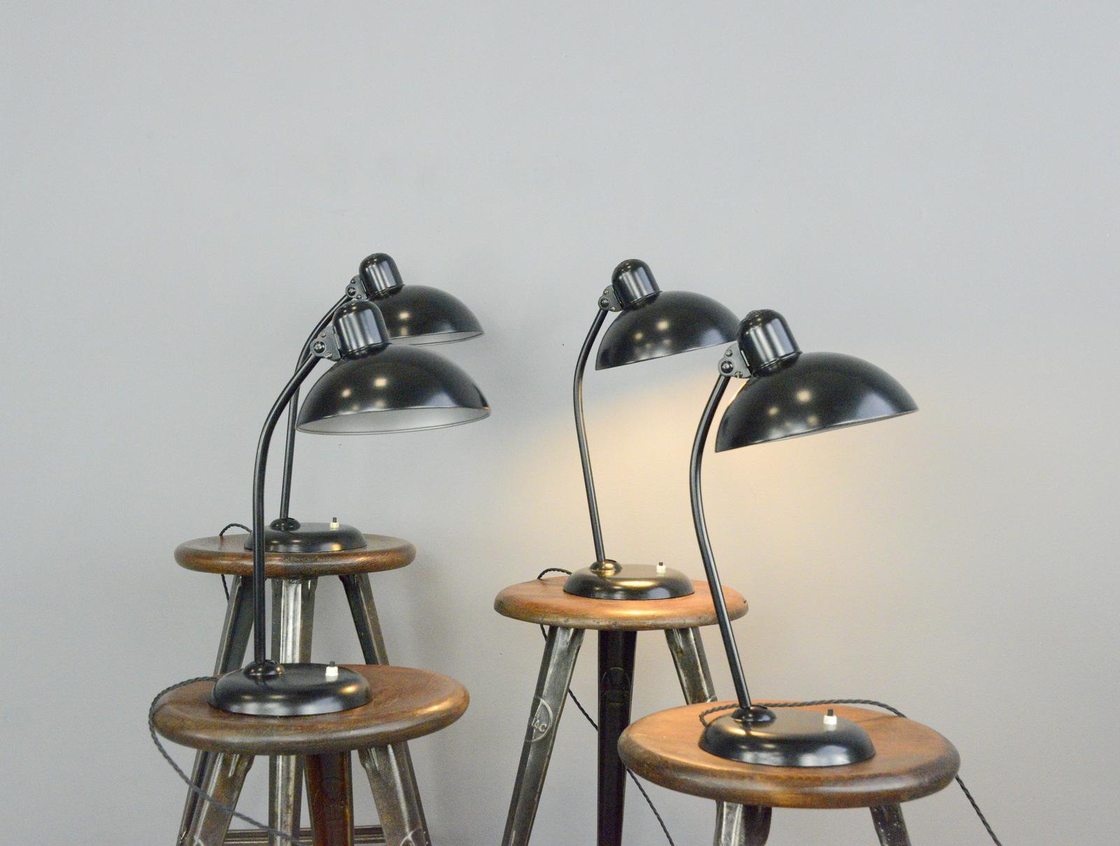 Steel Model 6556 Table Lamps by Kaiser Idell, circa 1930s