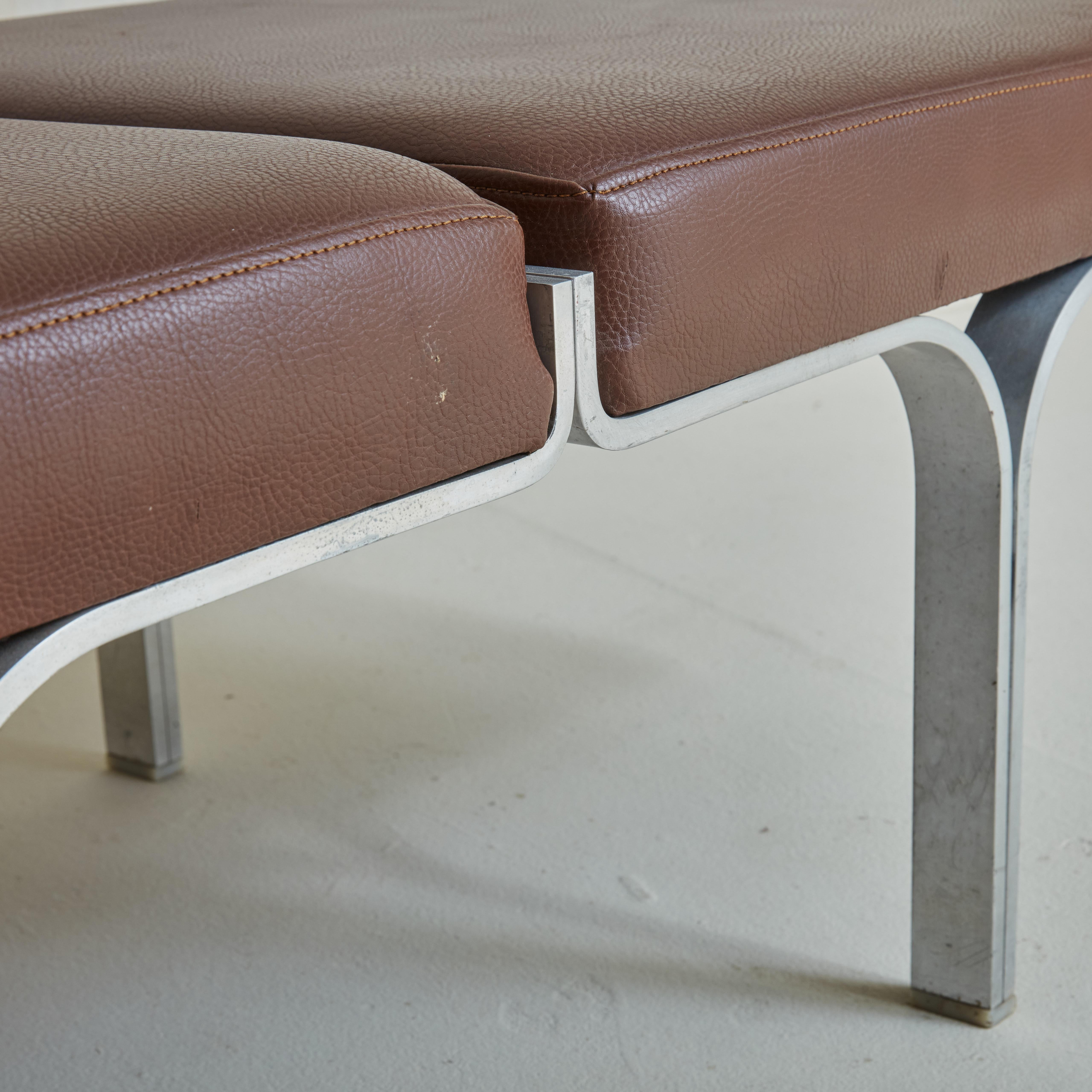 Mid-Century Modern Model 656 Bench by John Behringer in Faux Leather for Fabry Associates