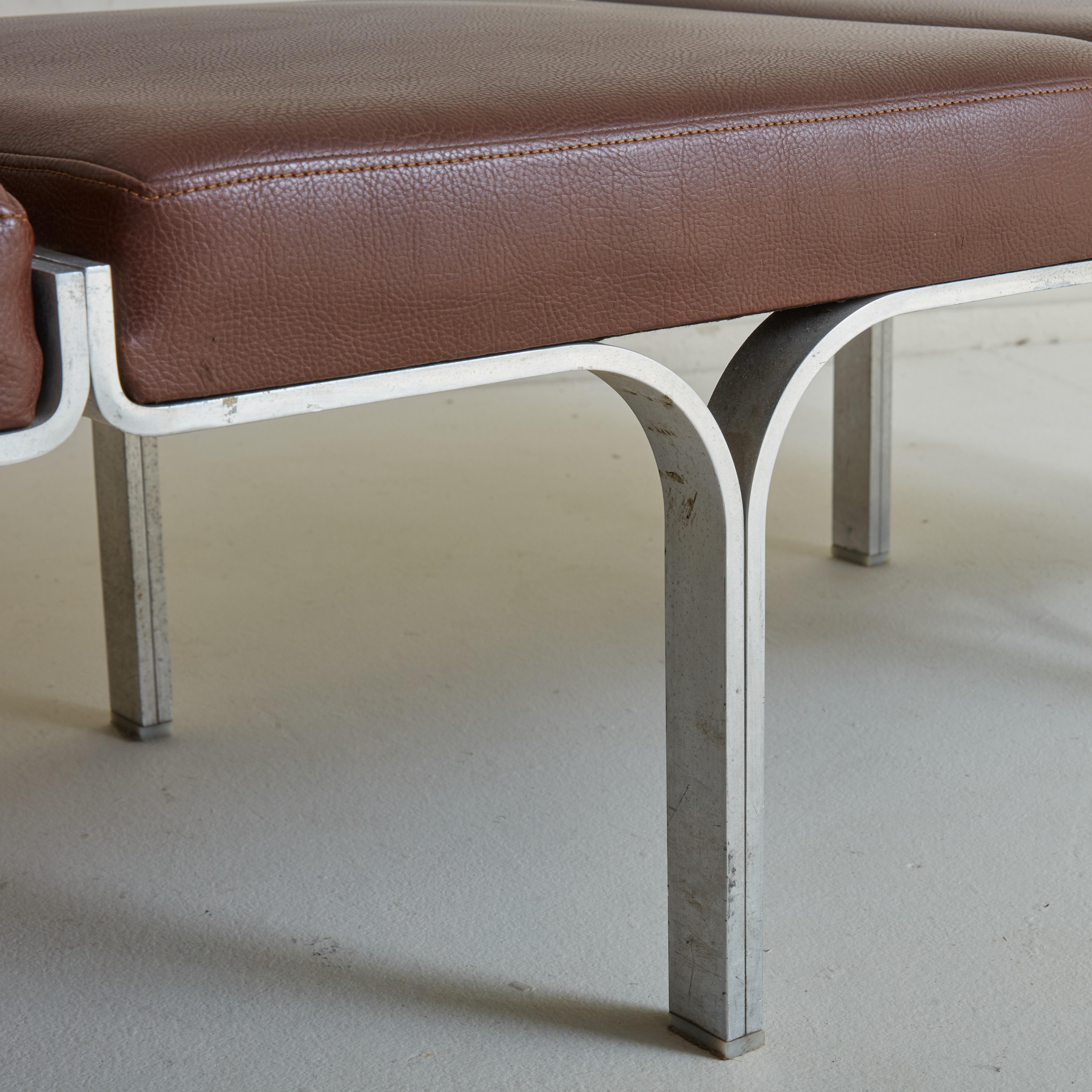 North American Model 656 Bench by John Behringer in Faux Leather for Fabry Associates For Sale