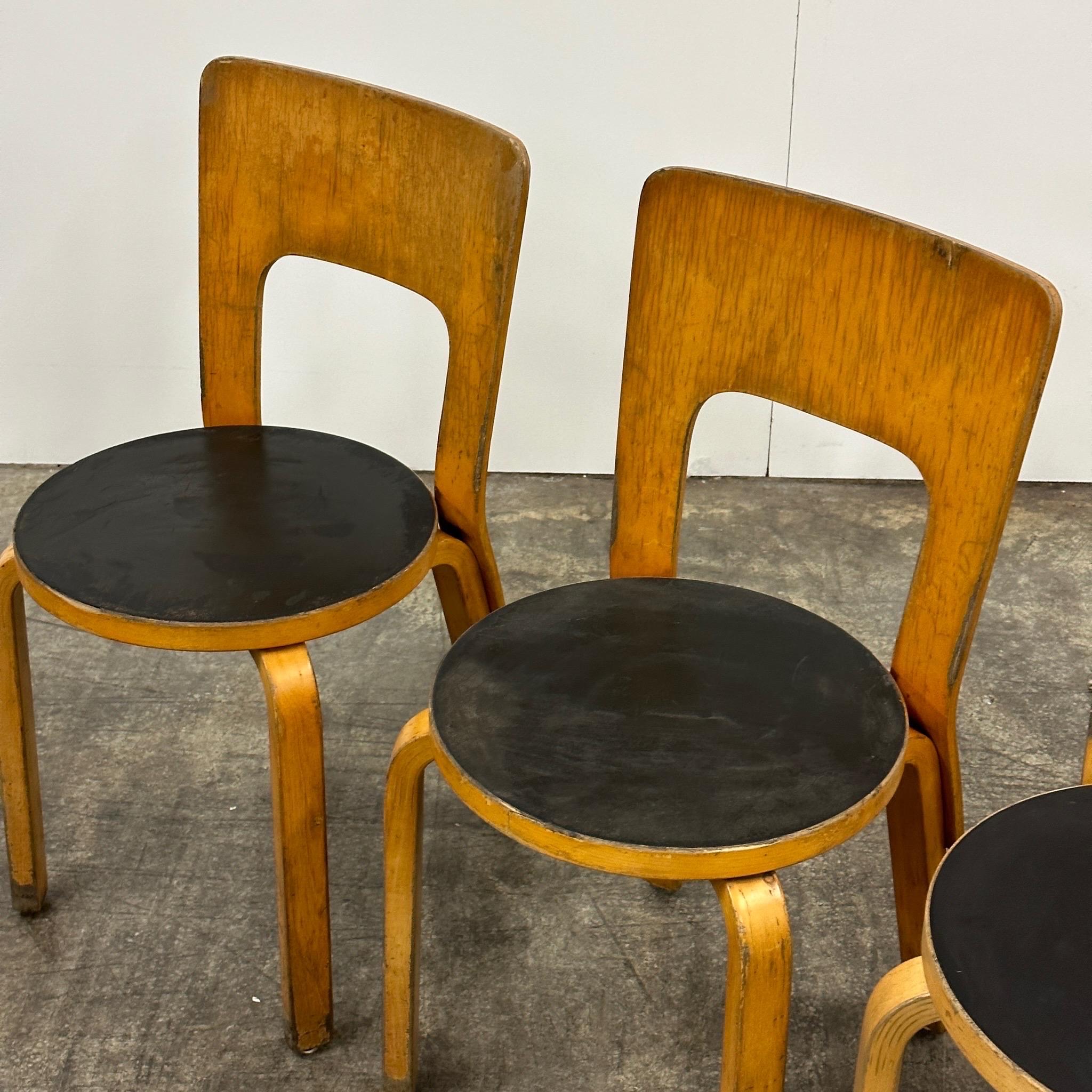 Modell 66 Stühle von Alvar Aalto für Artek (Moderne der Mitte des Jahrhunderts) im Angebot