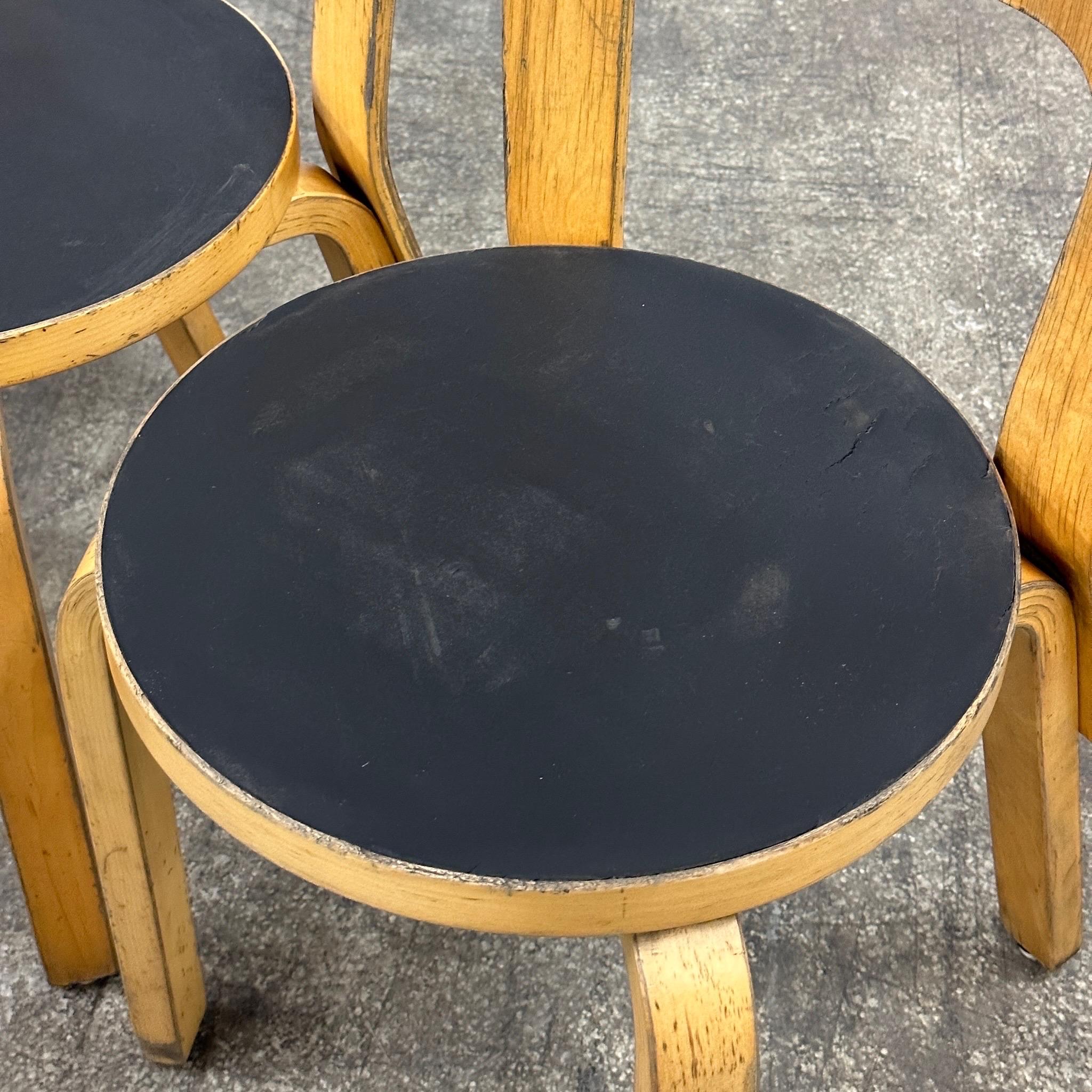 Birch Model 66 Chairs by Alvar Aalto for Artek For Sale