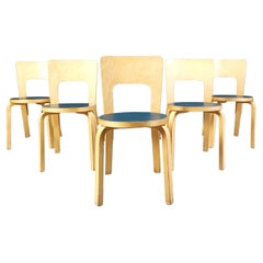 Esszimmerstühle Modell 66 von Alvar Aalto für Artek, 1960er Jahre