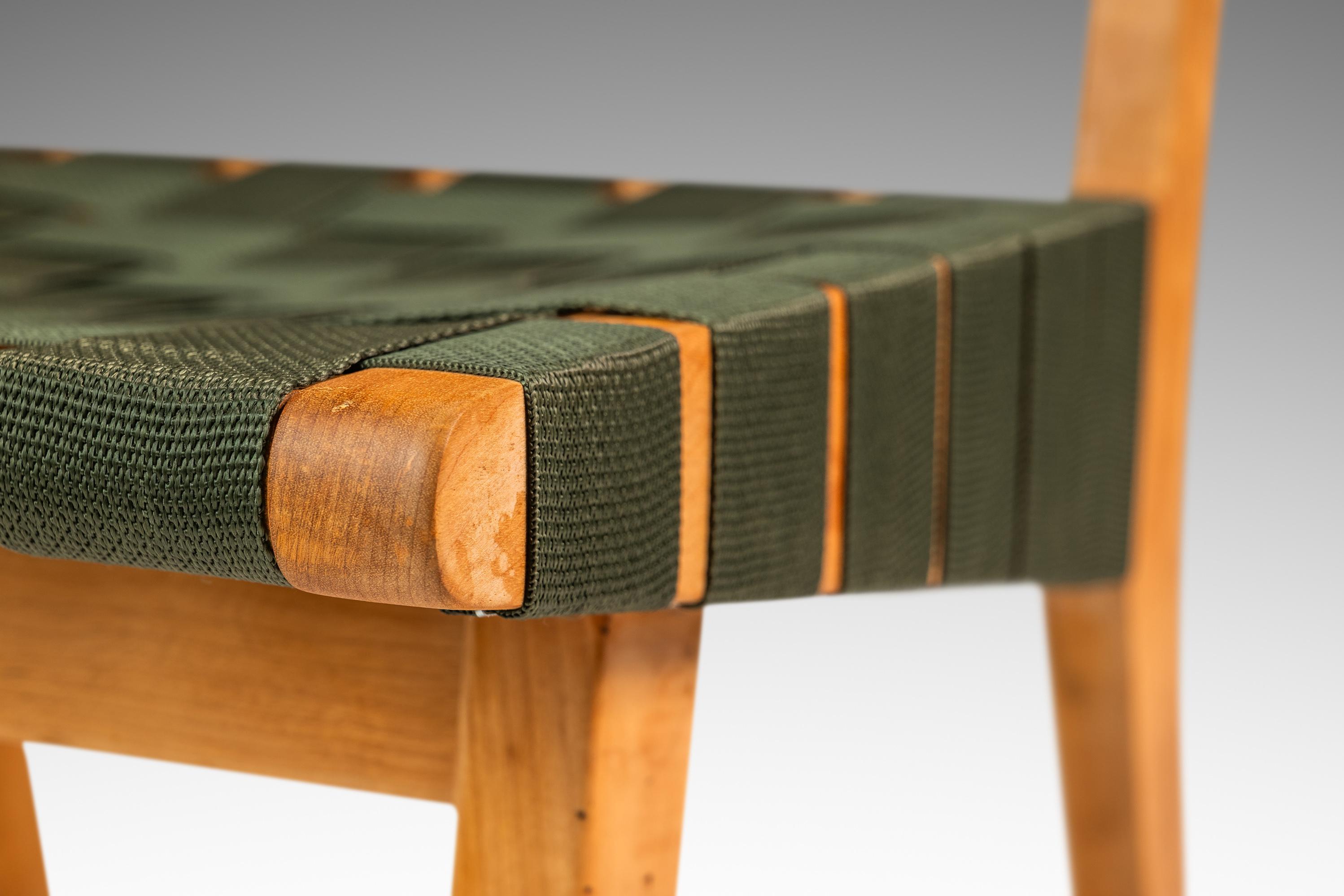 Chaise d'appoint Model 666 en bouleau et cerclage vert, Jens Risom, Knoll, États-Unis, années 1950 en vente 3