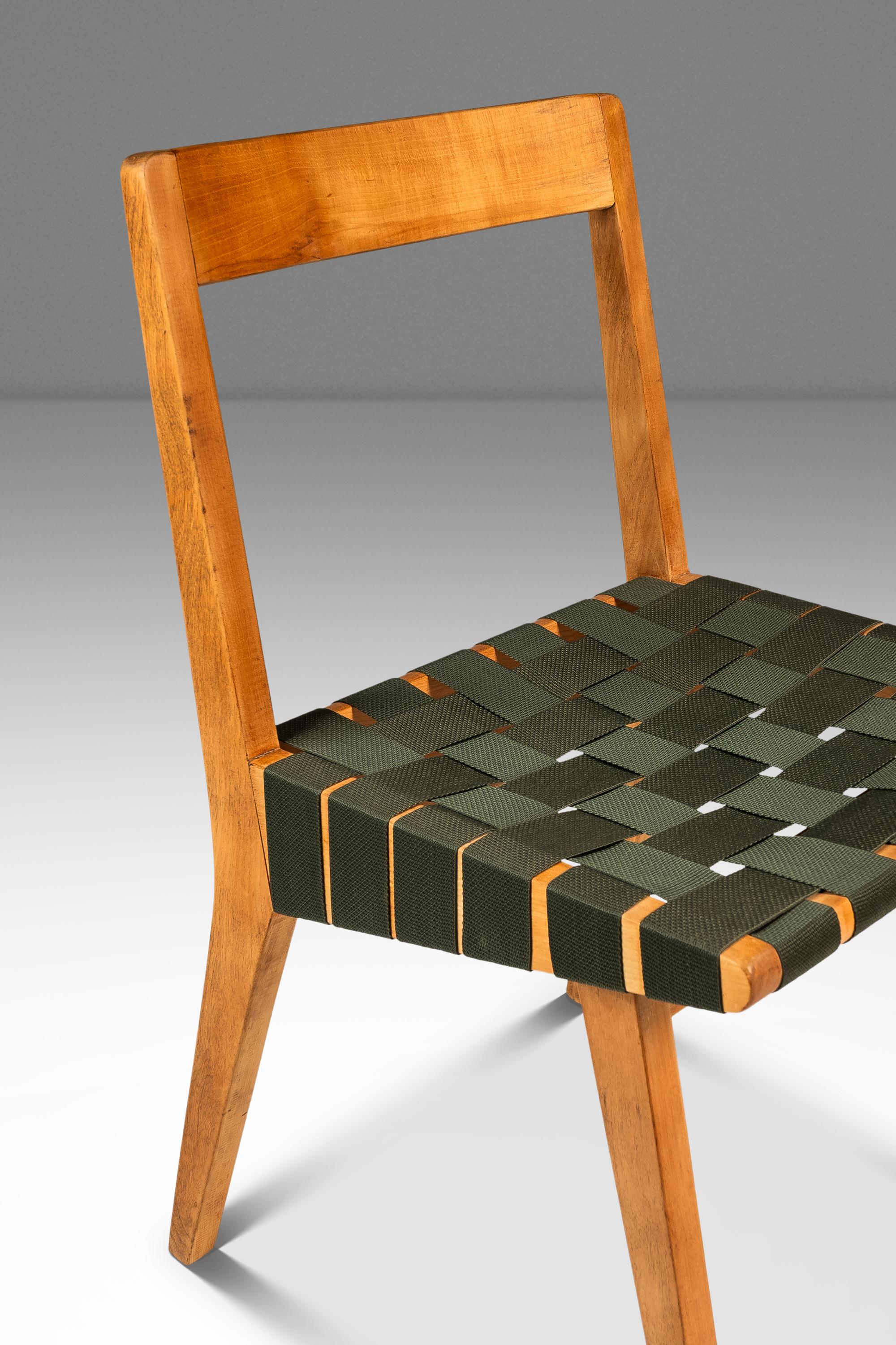 Chaise d'appoint Model 666 en bouleau et cerclage vert, Jens Risom, Knoll, États-Unis, années 1950 en vente 8