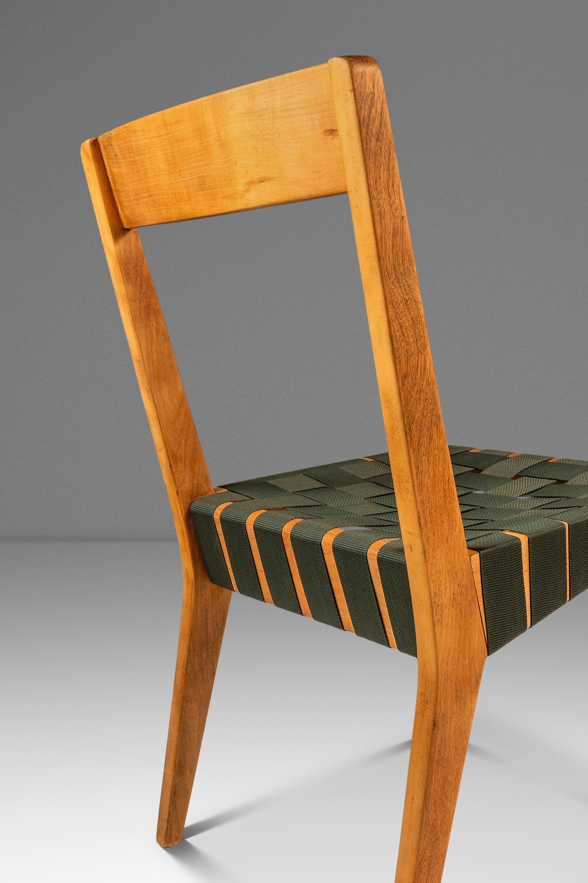 Chaise d'appoint Model 666 en bouleau et cerclage vert, Jens Risom, Knoll, États-Unis, années 1950 en vente 9