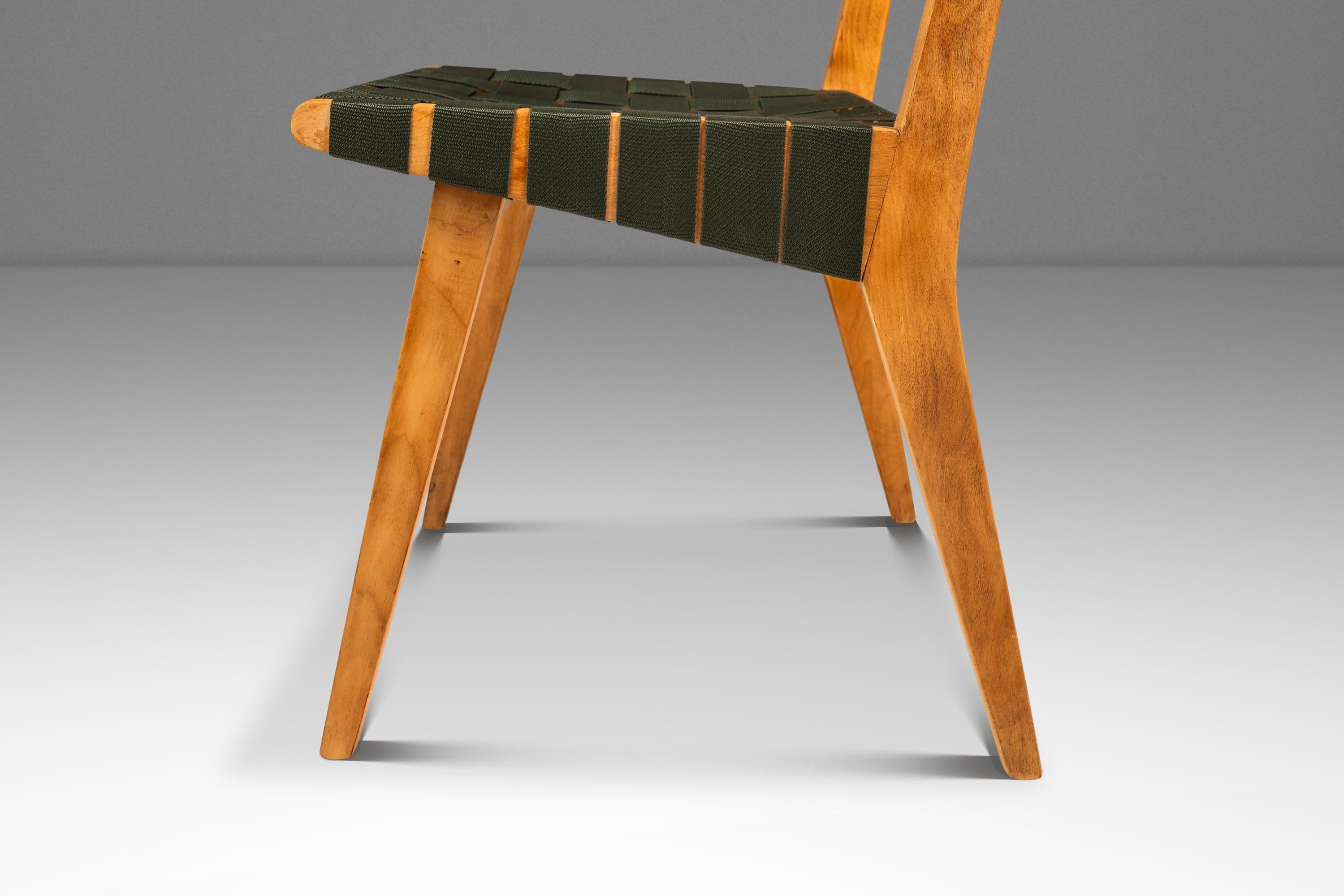Chaise d'appoint Model 666 en bouleau et cerclage vert, Jens Risom, Knoll, États-Unis, années 1950 en vente 2