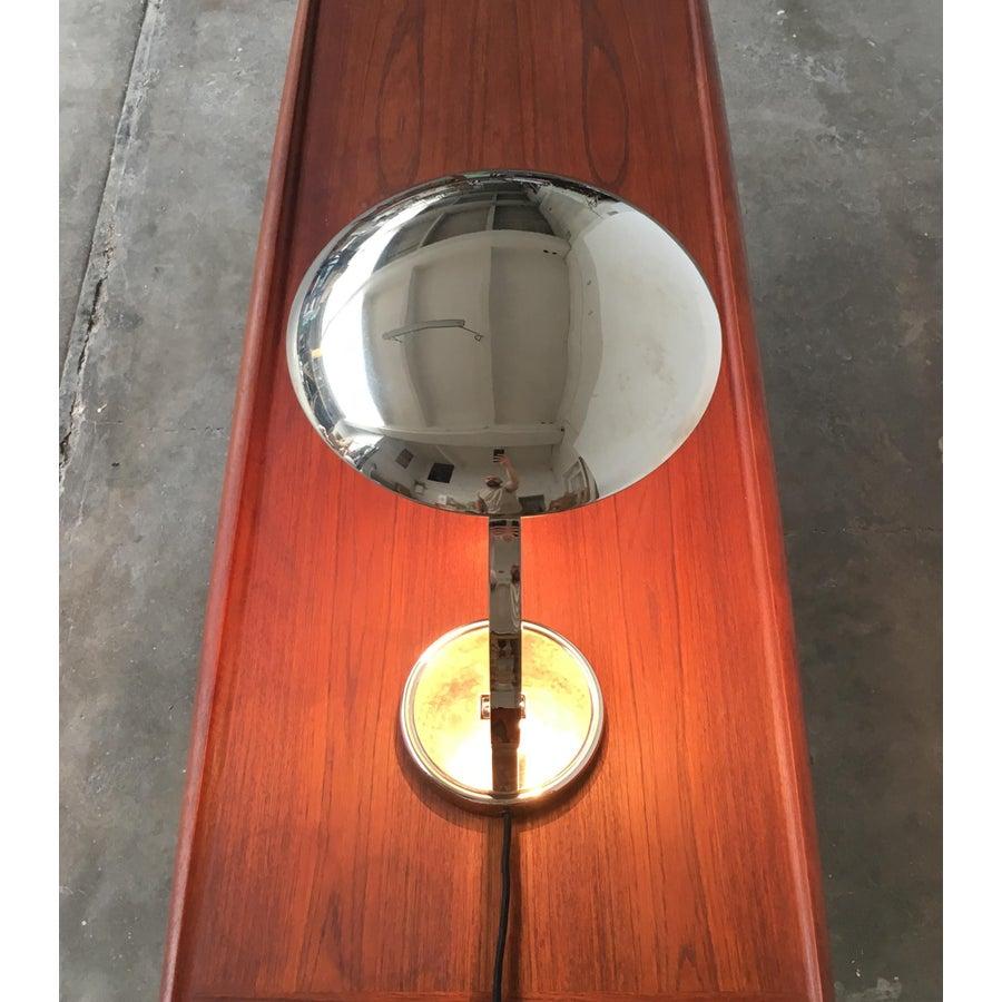 The 6751 is one of the large desk lamps from Kaiser Leuchten, quite impressive and of heavy quality. Originally it has a brass-colored surface. This lamp was probably chromed afterward. It will probably not be like this again.
European Plug (up to