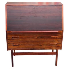 Model 68 drop front Secretary by Arne Wahl Iversen, 1960s Danish Rosewood