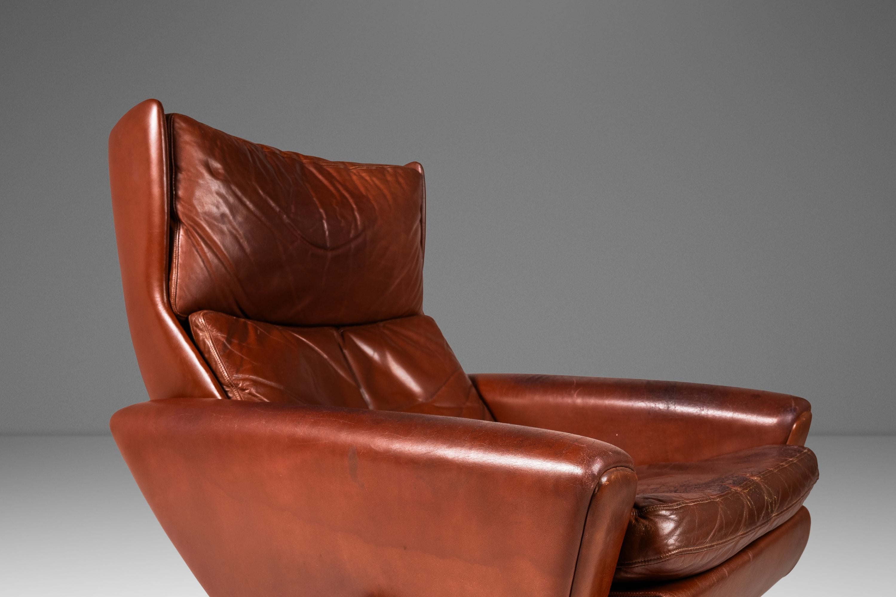 Model 68 Lounge Chair & Ottoman in Leather by Georg Thams for A.S. Vejen, 1960's For Sale 6