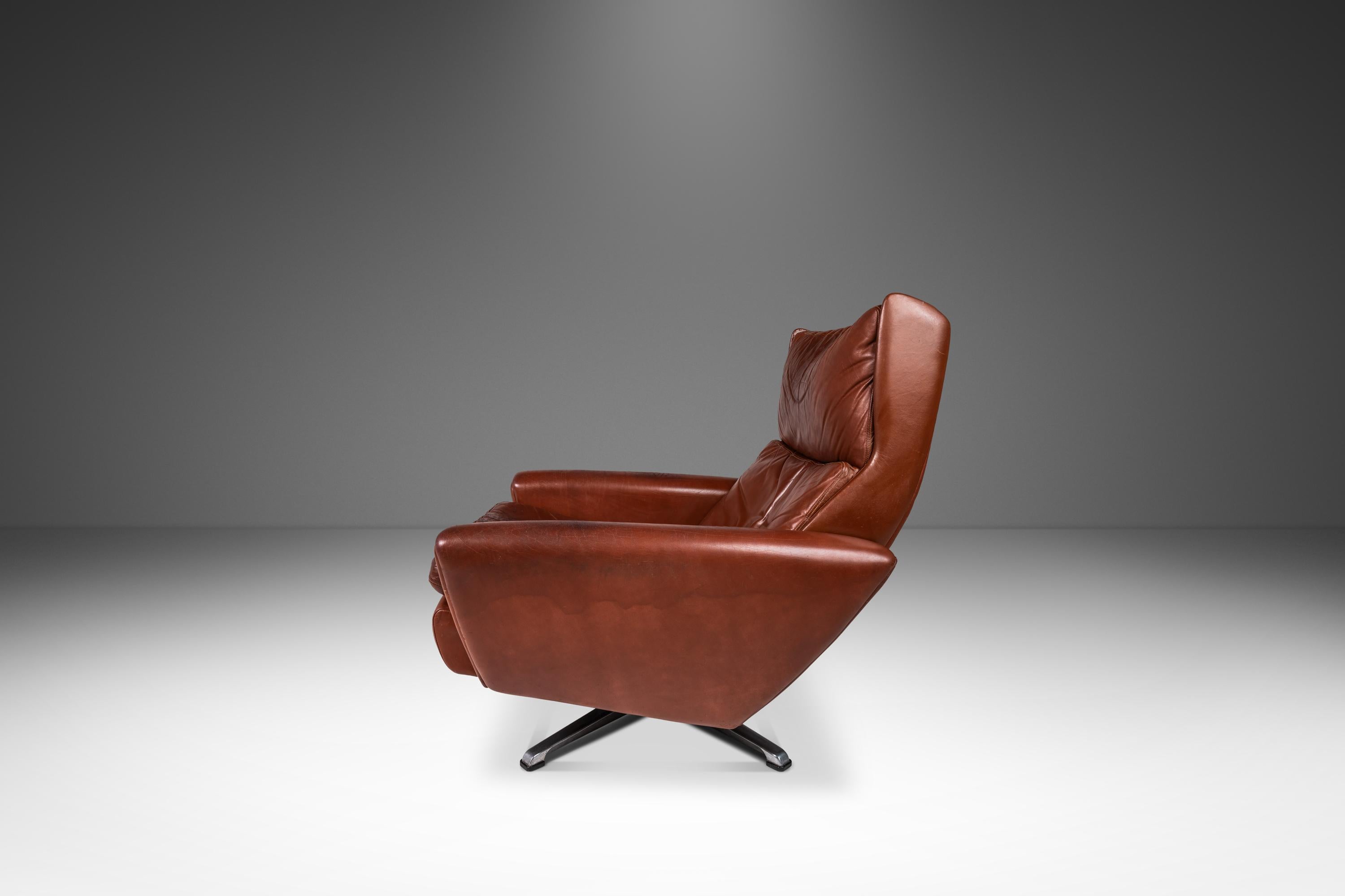 Mid-Century Modern Model 68 Lounge Chair & Ottoman in Leather by Georg Thams for A.S. Vejen, 1960's