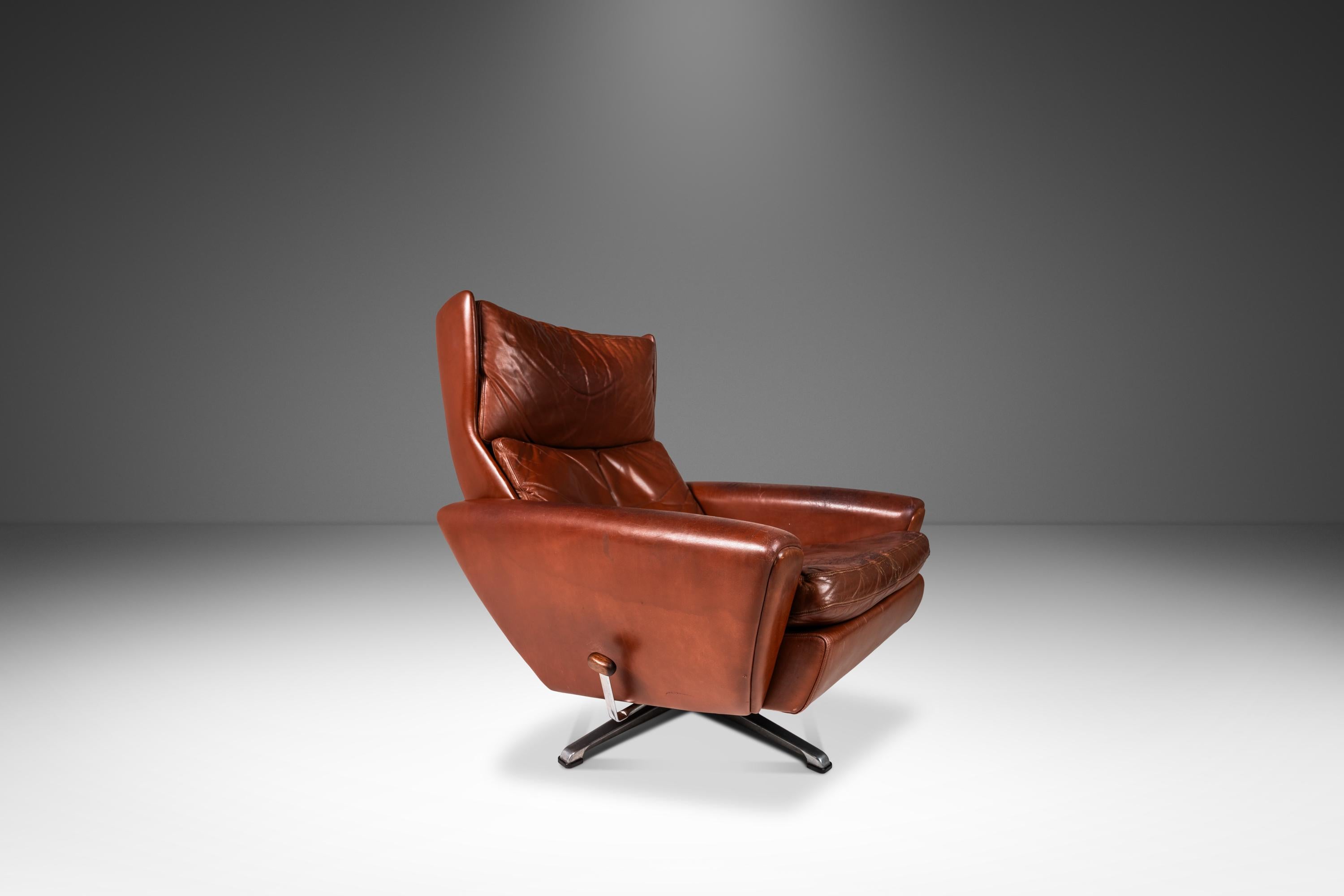 Chaise longue et pouf Modèle 68 en cuir de Georg Thams pour A.S. Vejen, années 1960 en vente 2