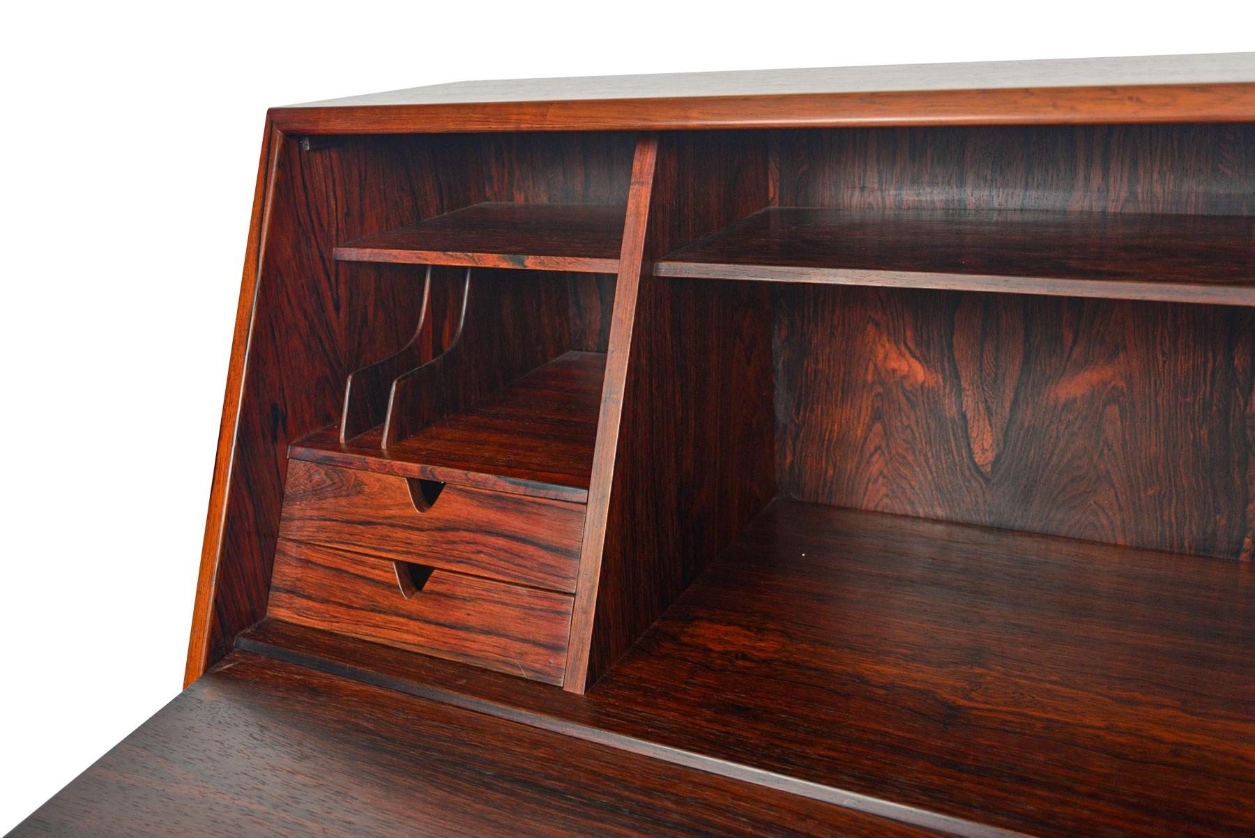 Model 68 Rosewood Secretary Desk by Arne Wahl Iversen In Good Condition In Berkeley, CA
