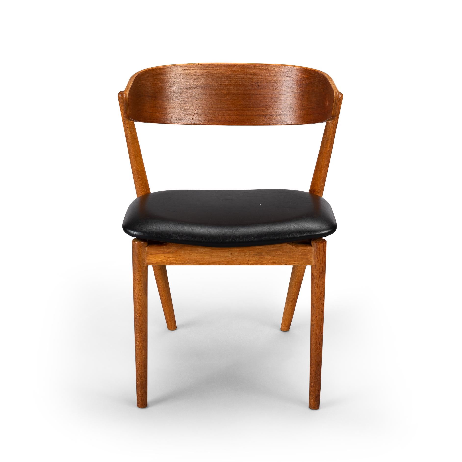 Faux Leather Model 7 Dining Chair by Helga Sibast for Sibast Møbler, 1950s
