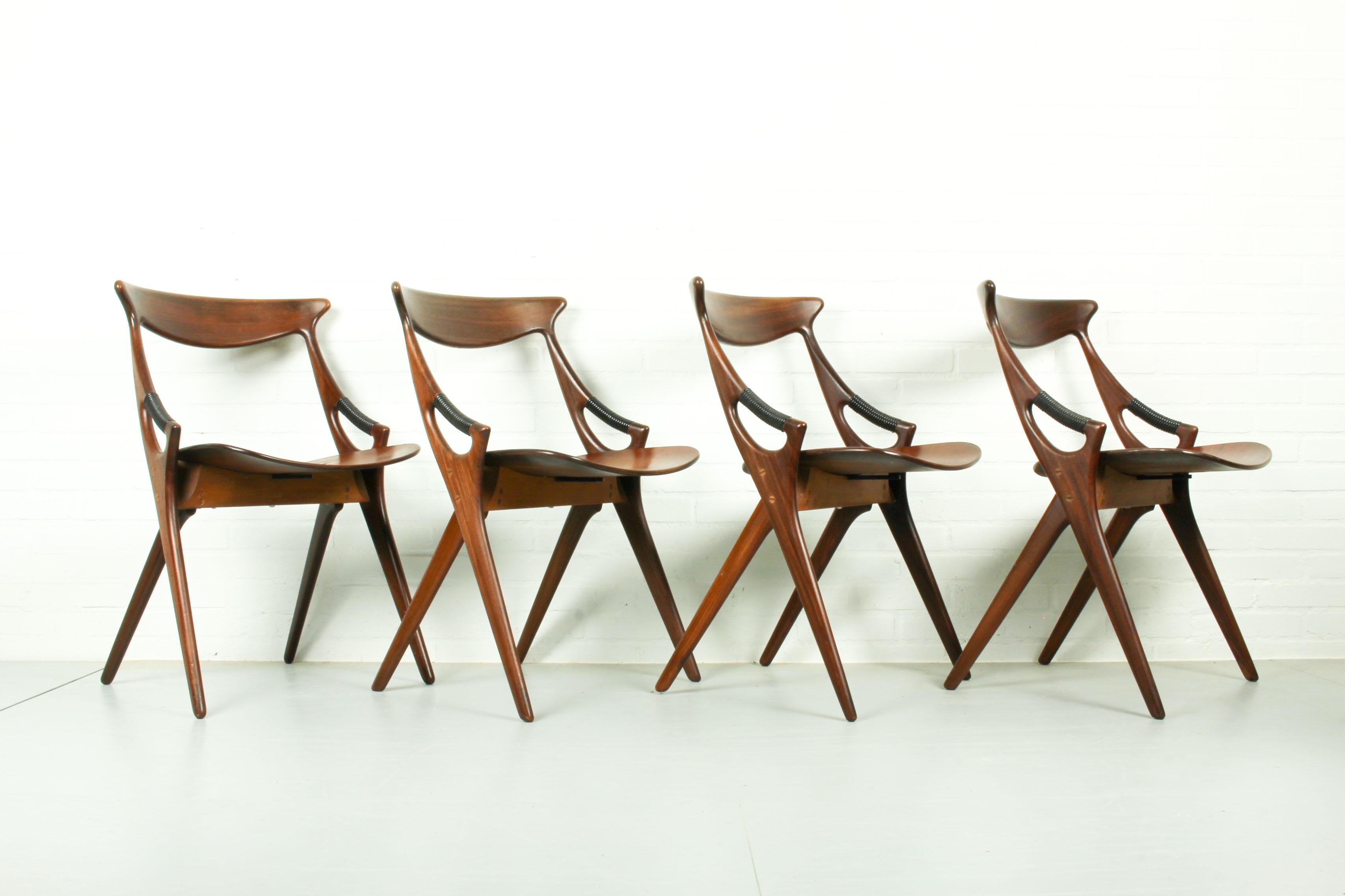 Danish Model 71 Chairs by Arne Hovmand Olsen for Mogens Kold, 1950s, Set of 4