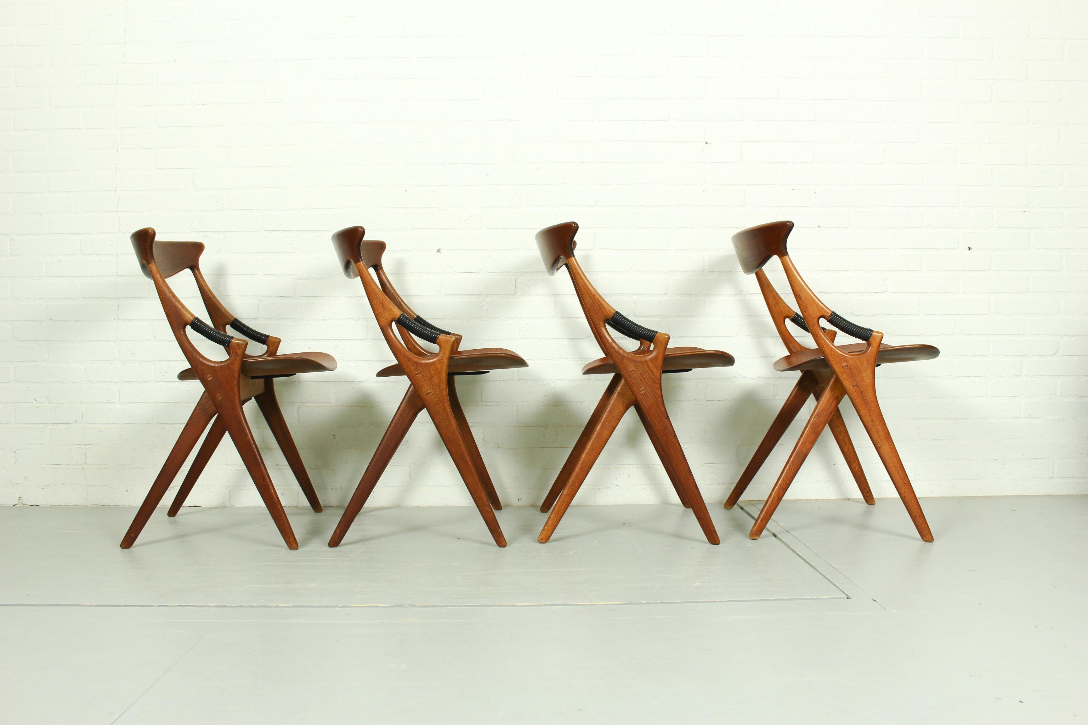 Model 71 Chairs by Arne Hovmand Olsen for Mogens Kold, 1950s, Set of 4 1