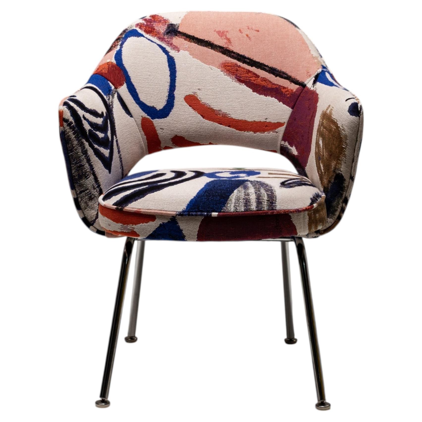 Model 71 Dining Chair in La Toile du Peintre by Eero Saarinen, USA 1960s