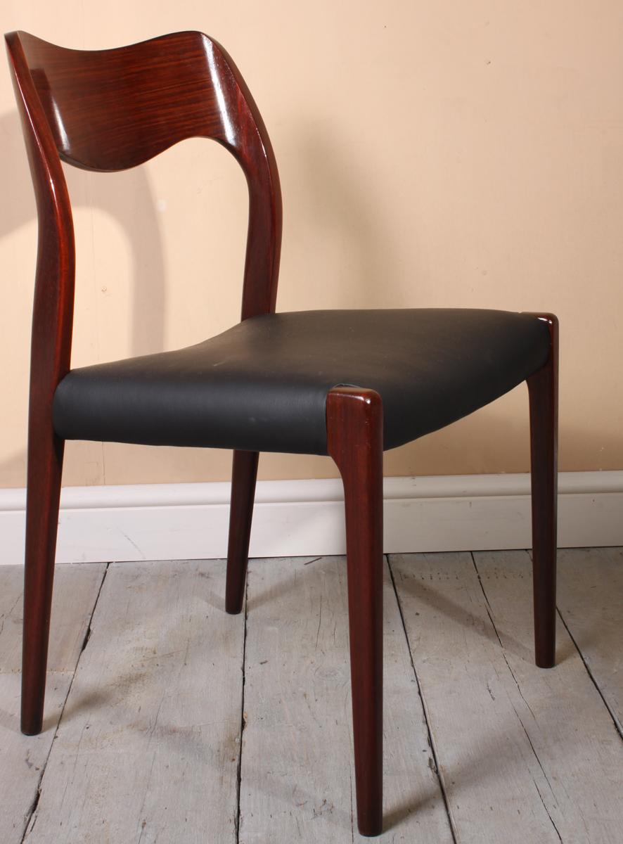 Danish Model 71 Dining Chairs by Moller in Rosewood
