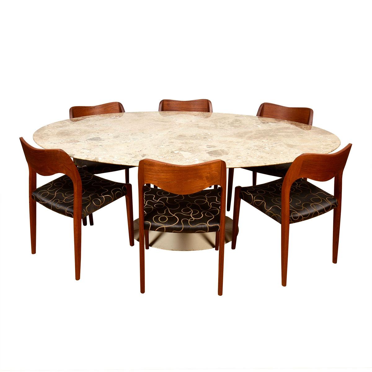 Model 71 Set of 6 Danish Teak Niels Moller Dining Chairs with Upholstered Seats 2