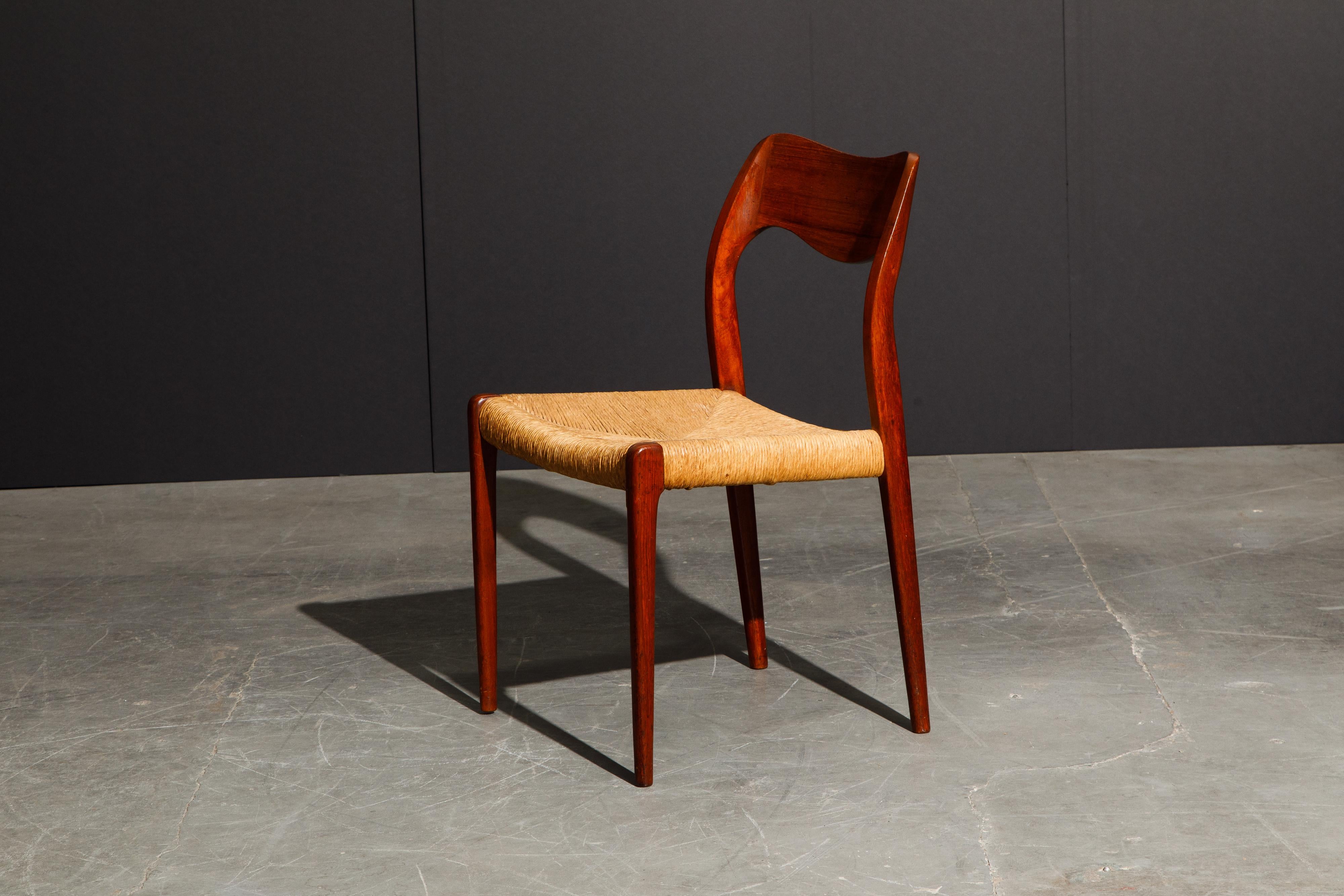 'Model 71' Woven and Teak Side Chair by Niels Otto Møller for J.L. Møller, 1960s 5
