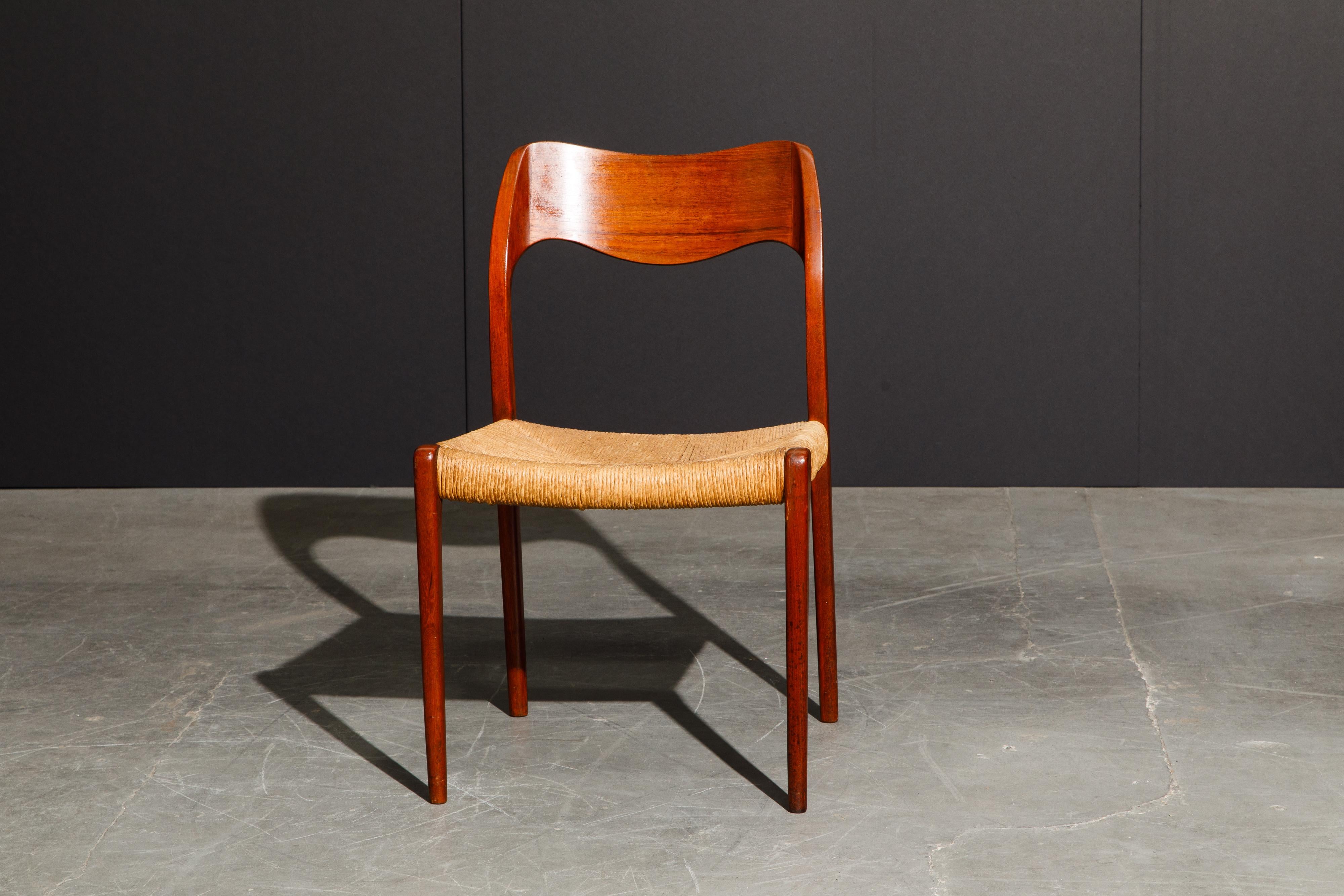 'Model 71' Woven and Teak Side Chair by Niels Otto Møller for J.L. Møller, 1960s 6