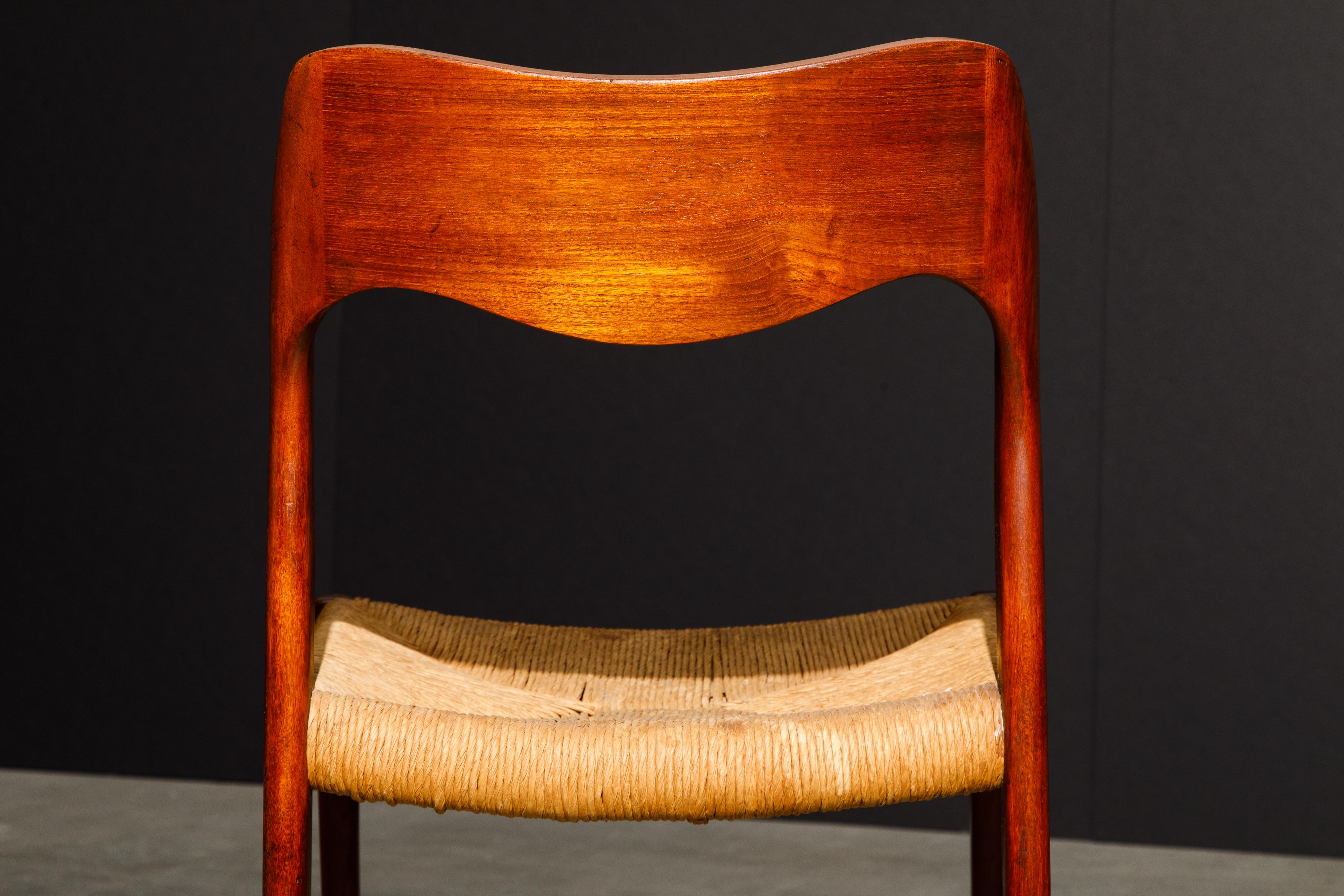 'Model 71' Woven and Teak Side Chair by Niels Otto Møller for J.L. Møller, 1960s 12