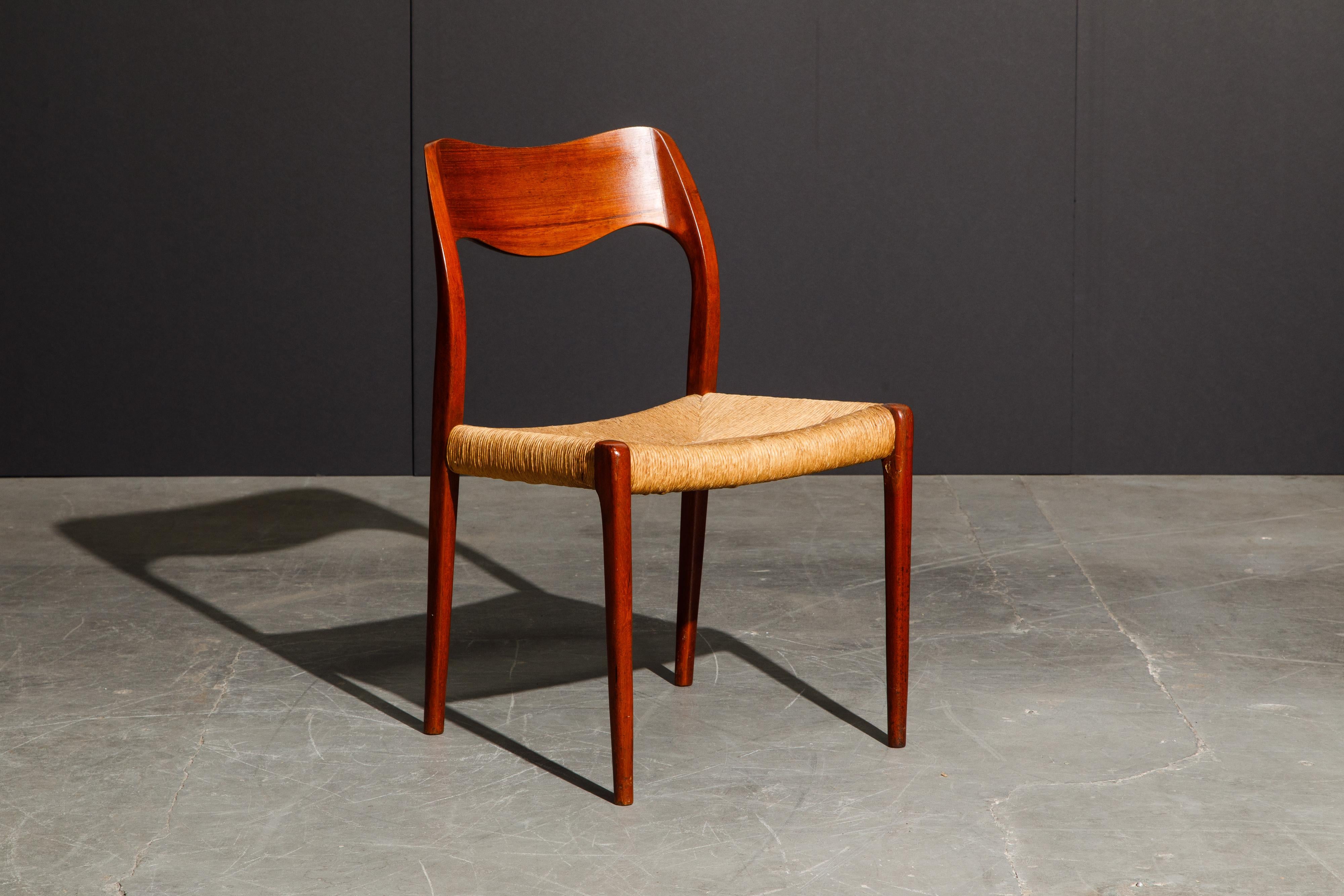 Danish 'Model 71' Woven and Teak Side Chair by Niels Otto Møller for J.L. Møller, 1960s