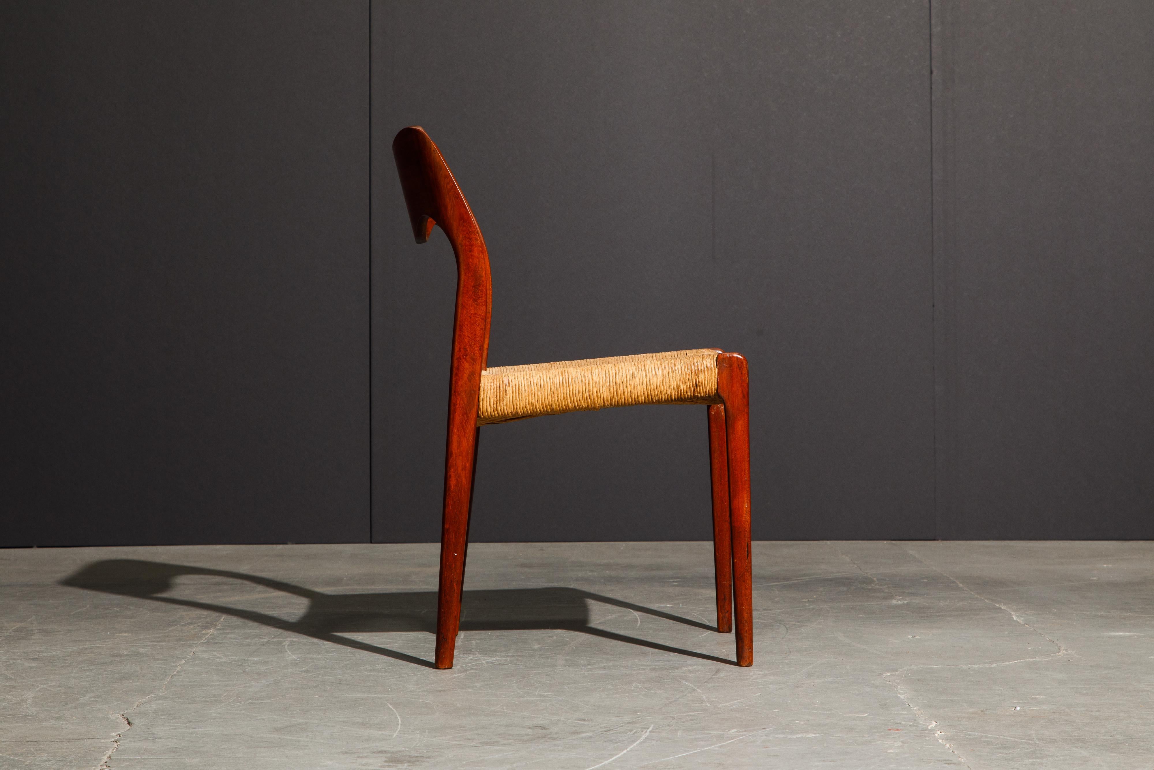 Mid-20th Century 'Model 71' Woven and Teak Side Chair by Niels Otto Møller for J.L. Møller, 1960s