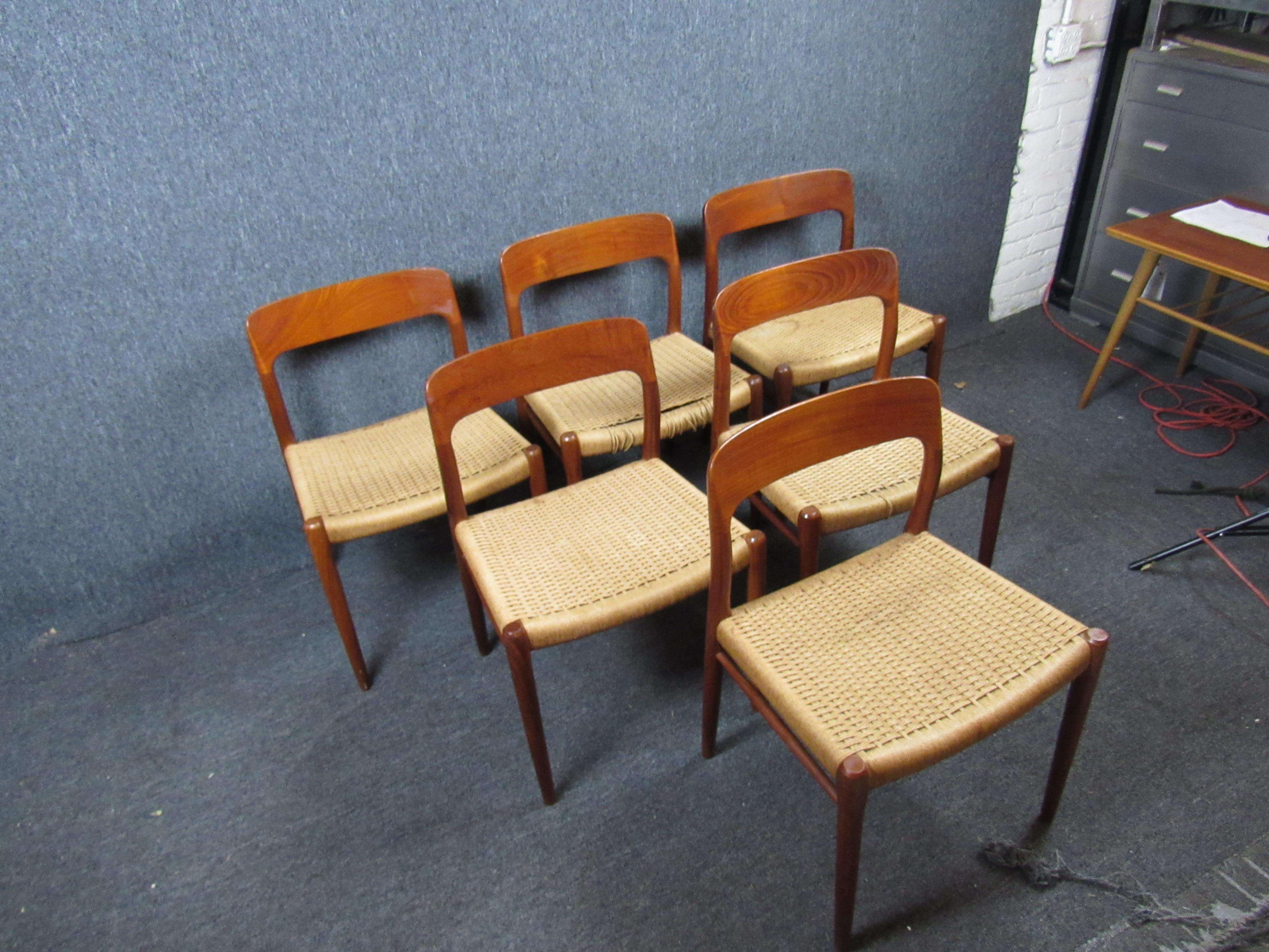 Mid-Century Modern Model 75 Chairs by Niels Otto Moller