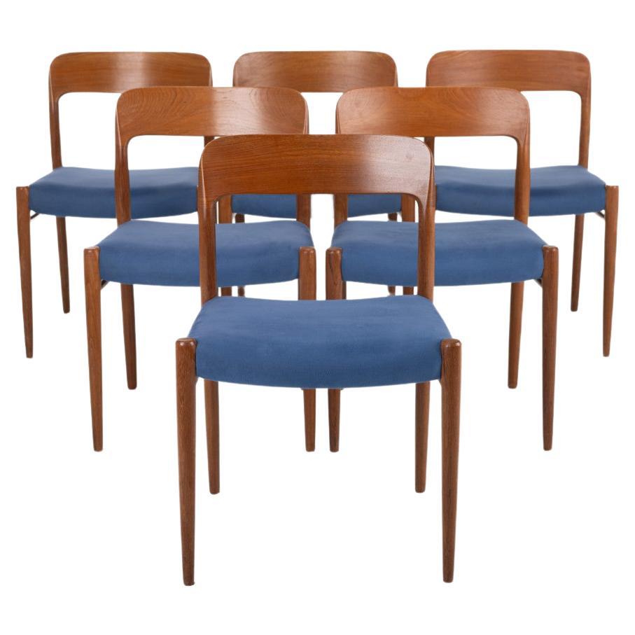 Model 75 Dining Chairs by Niels Otto Møller for J.L. Møllers Møbelfabrik