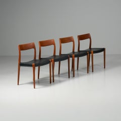 Model 77 Set of Four Dining Chairs, Niels Otto Møller, J.L Møllers Møbelfabrik