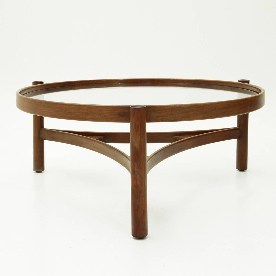 Model 775 Round Top Coffee Table by Gianfranco Frattini for Cassina, 1960s In Good Condition In Savona, IT