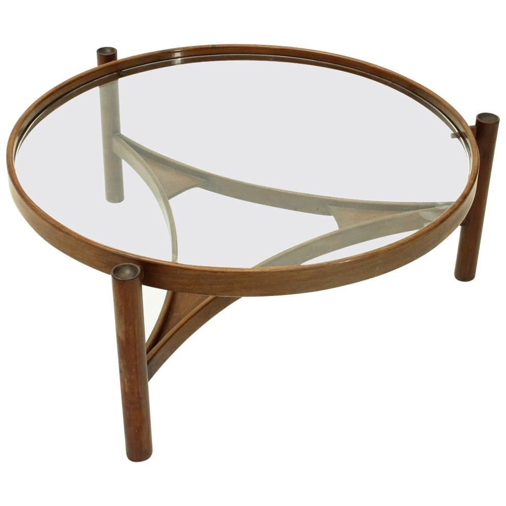 Model 775 Round Top Coffee Table by Gianfranco Frattini for Cassina, 1960s