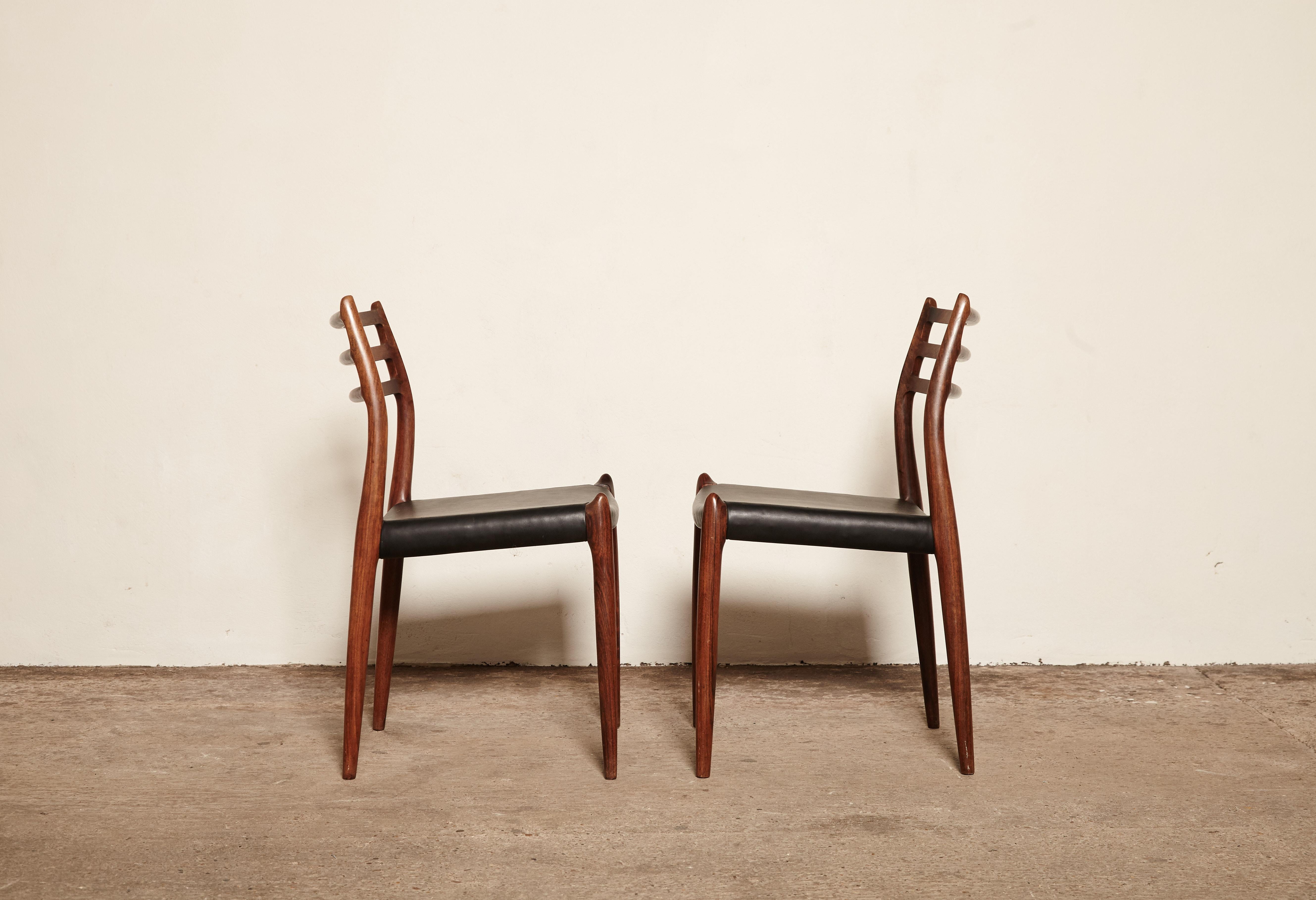 Model 78 Rosewood Chairs by Niels O. Møller, Denmark, 1960s In Good Condition In London, GB