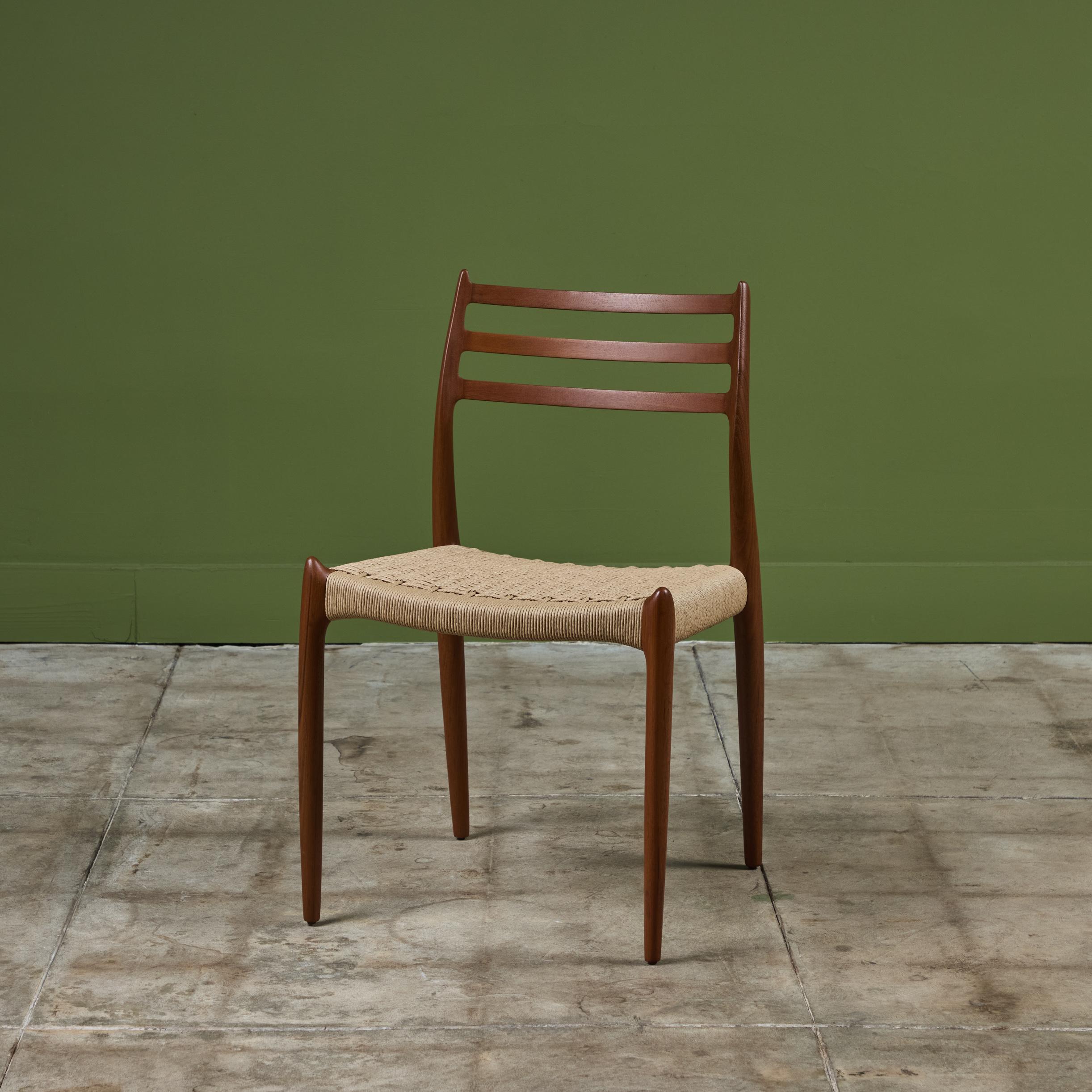 Model 78 Teakholz-Esszimmerstuhl von N.O. Møller (Dänisch) im Angebot