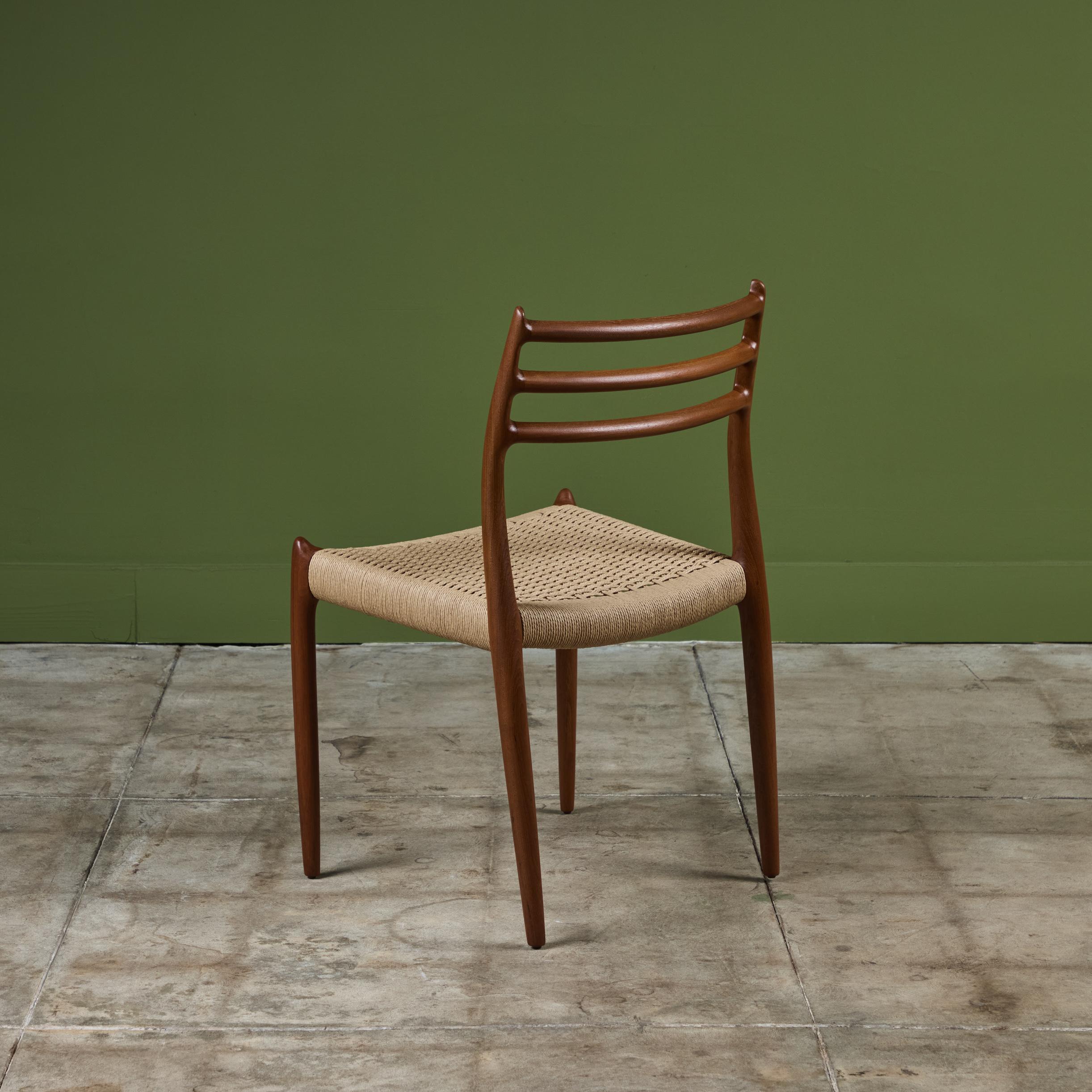 Model 78 Teakholz-Esszimmerstuhl von N.O. Møller im Angebot 1