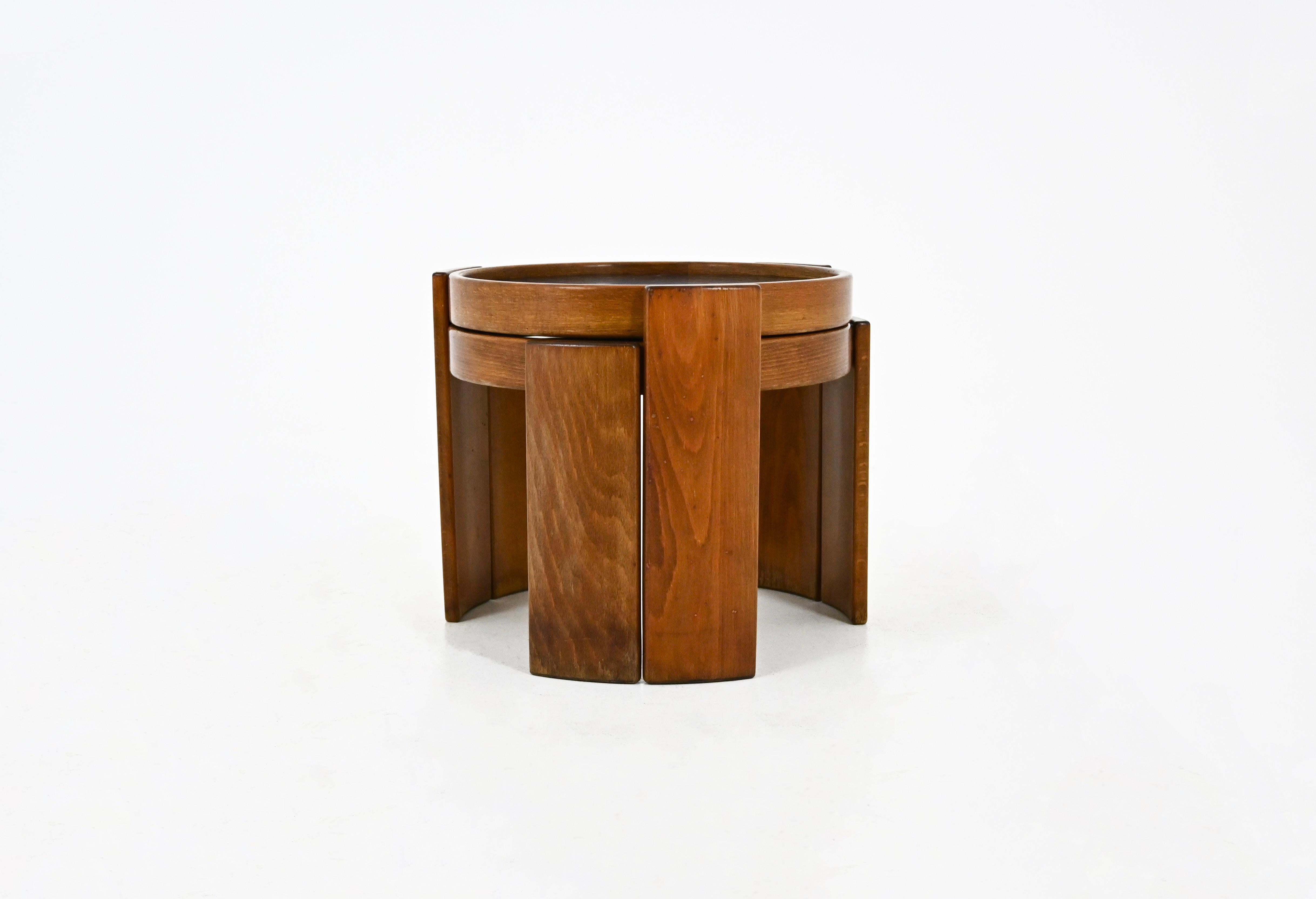 Italian Model 780 Nesting Tables by Gianfranco Frattini for Cassina, 1960s, Set of 2