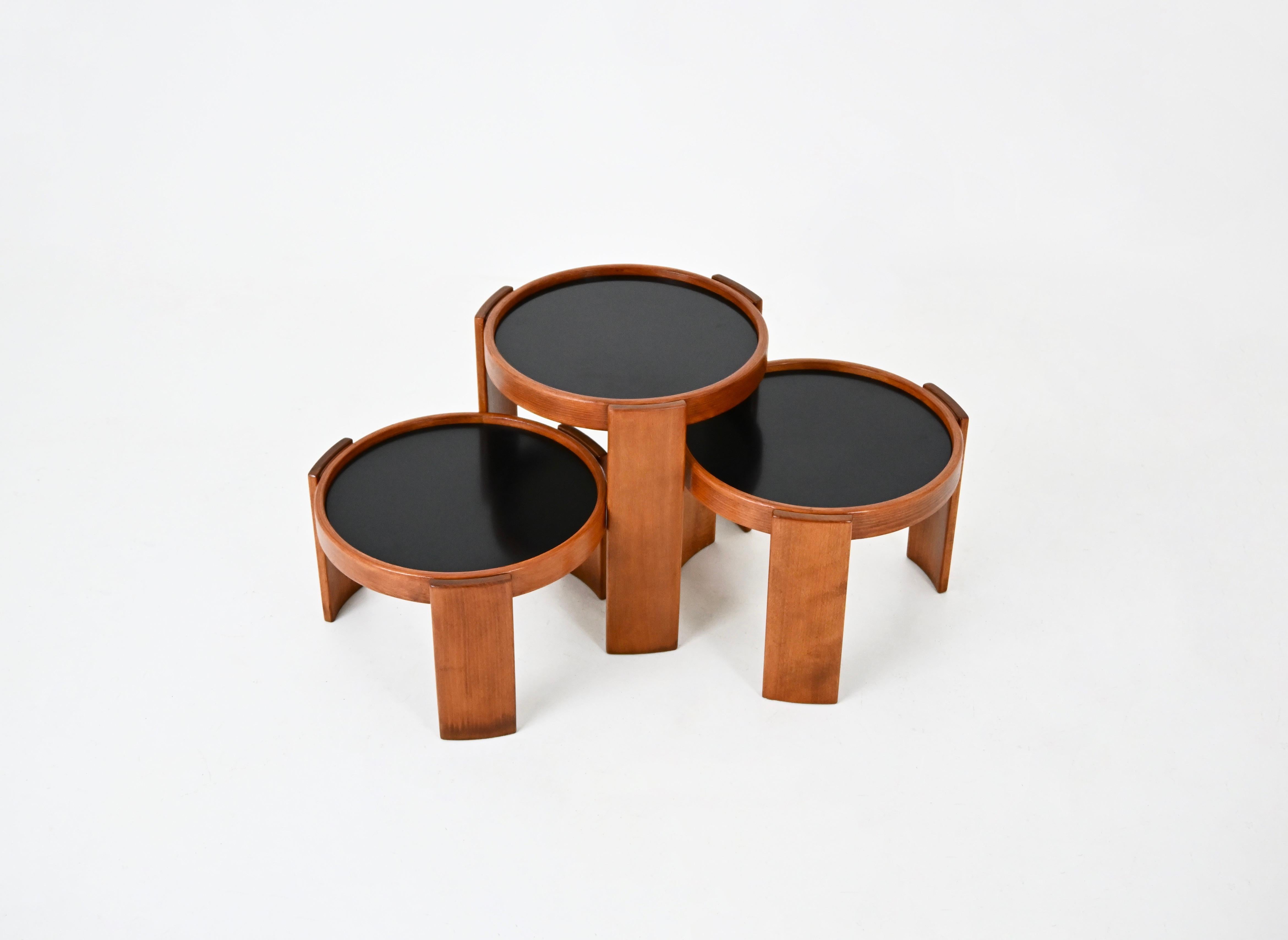 Mid-Century Modern Model 780 Nesting Tables by Gianfranco Frattini for Cassina, 1960s Set of 3