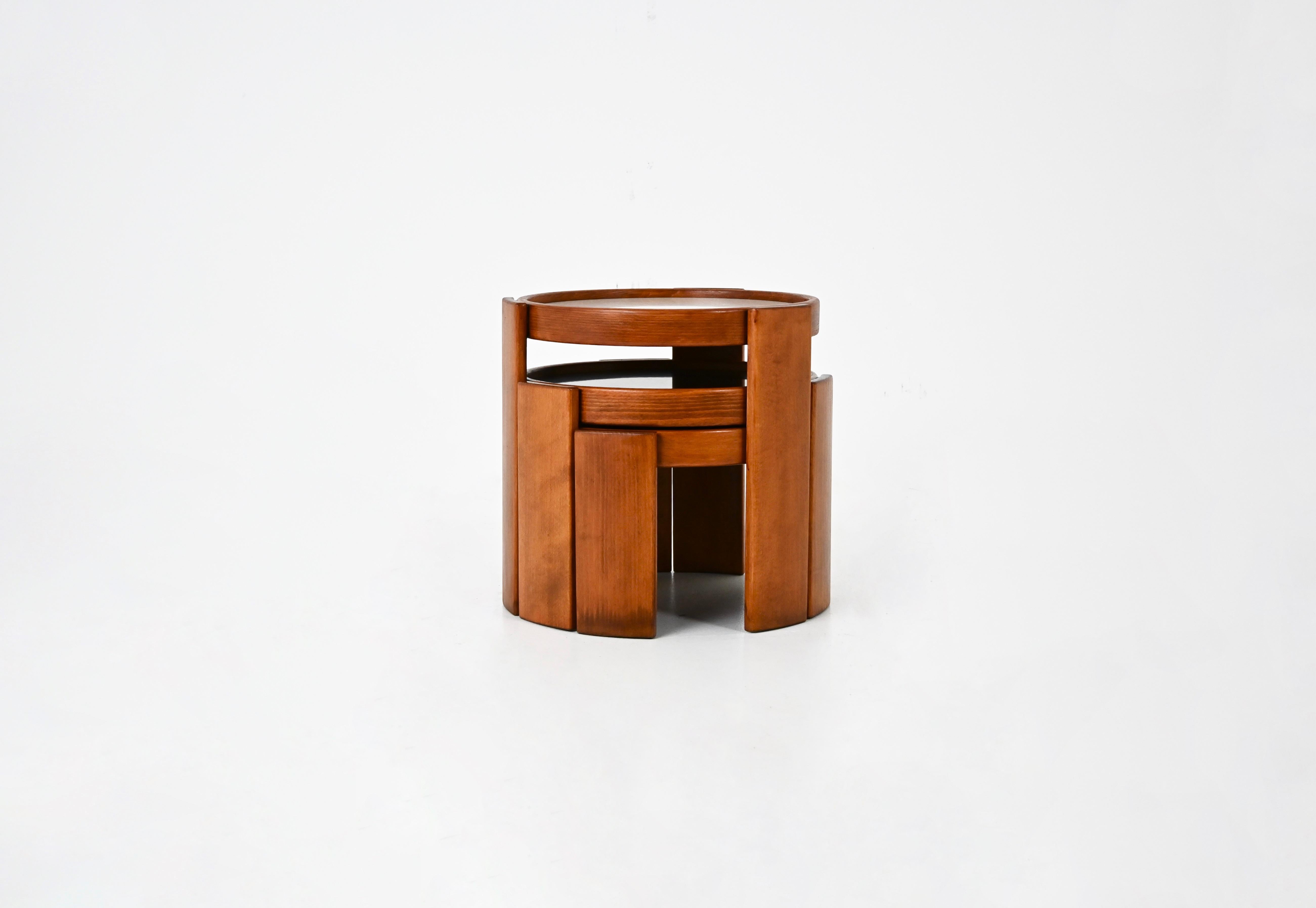 Model 780 Nesting Tables by Gianfranco Frattini for Cassina, 1960s Set of 3 1