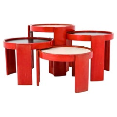 Tavolini nidificanti Model 780 di Gianfranco Frattini per Cassina, anni '60, set da 4