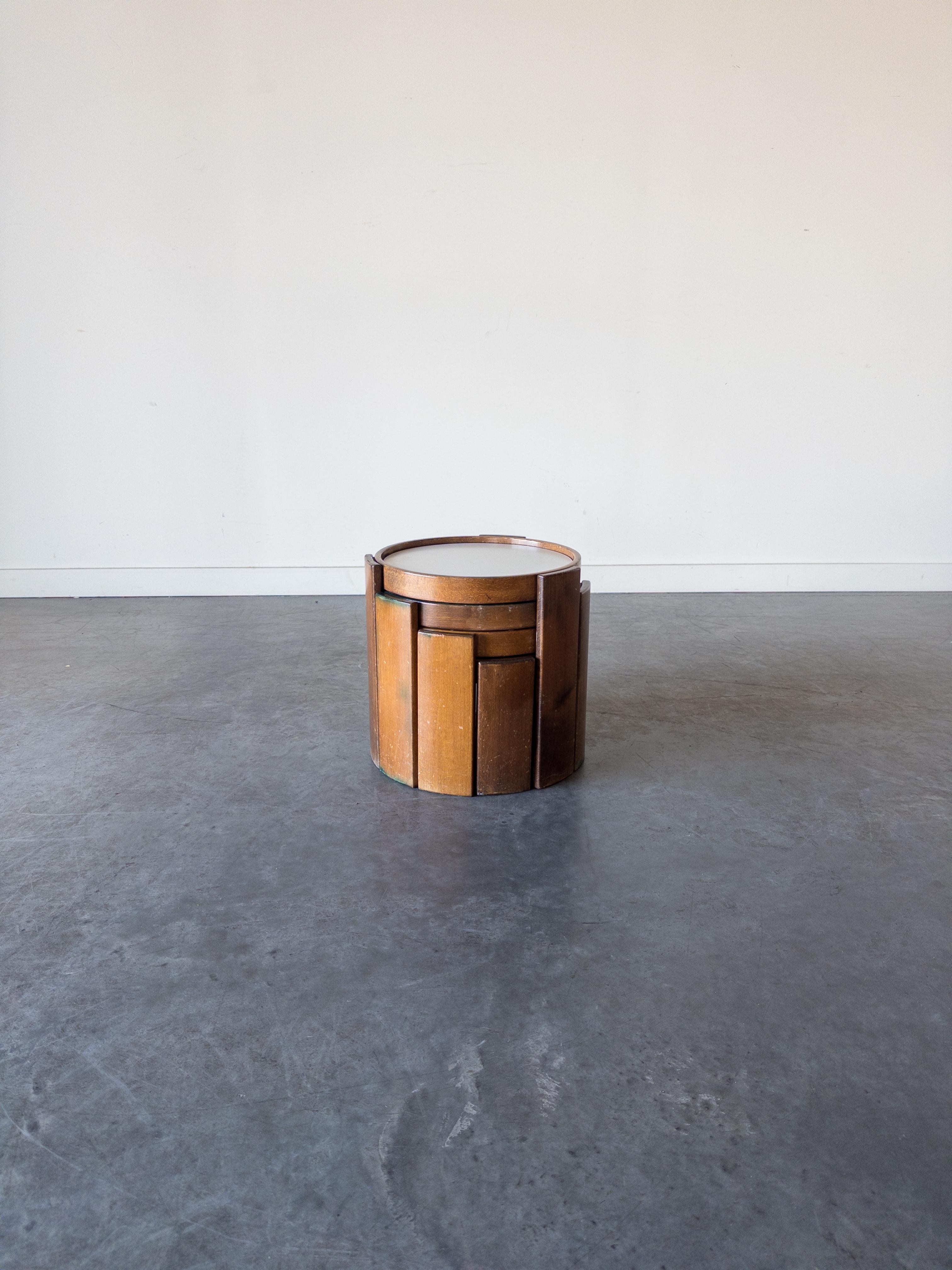 Italian ‘Model 780’ Wood Stacking Coffee Tables By Gianfranco Frattini For Cassina