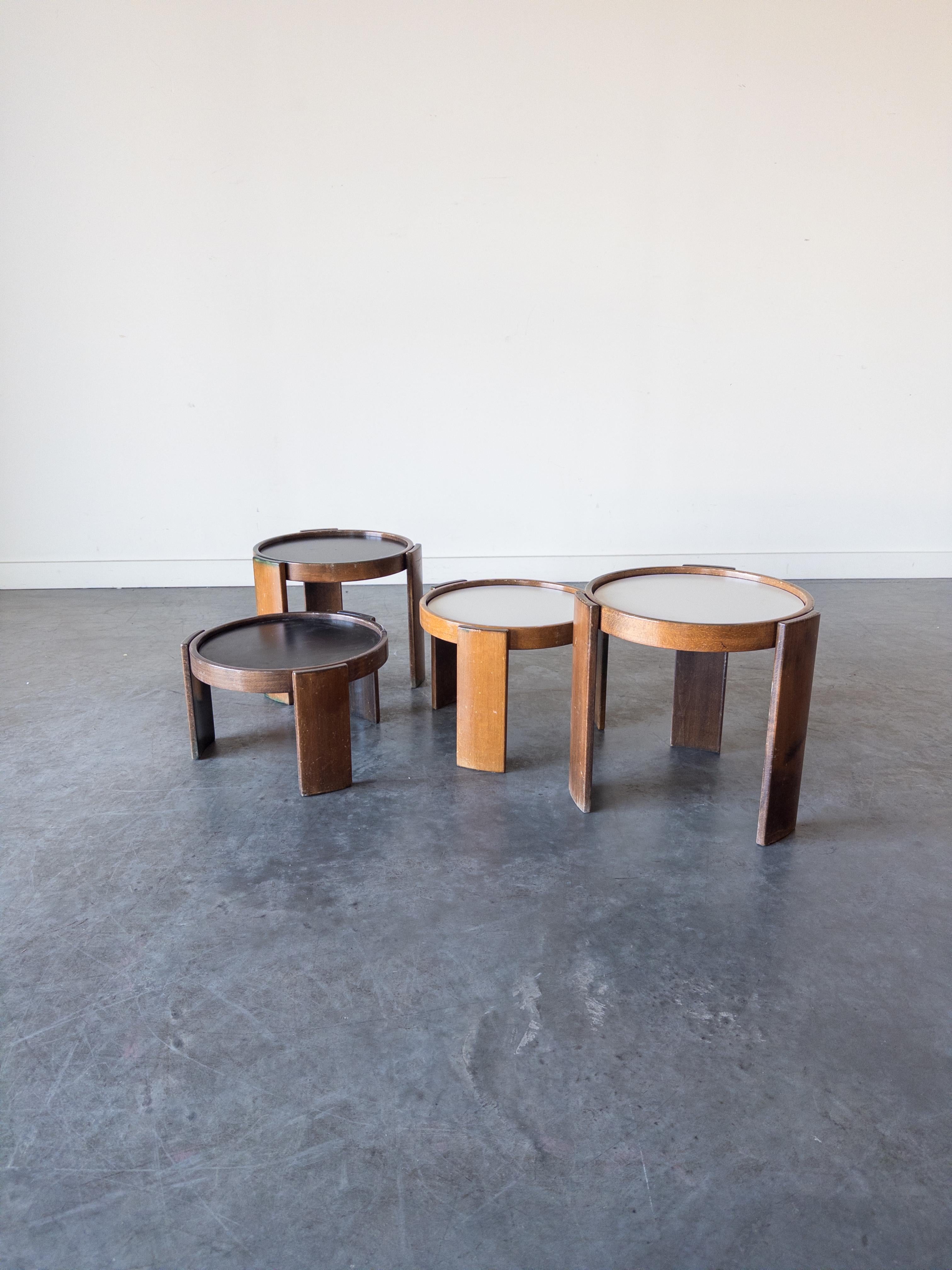 Mid-20th Century ‘Model 780’ Wood Stacking Coffee Tables By Gianfranco Frattini For Cassina