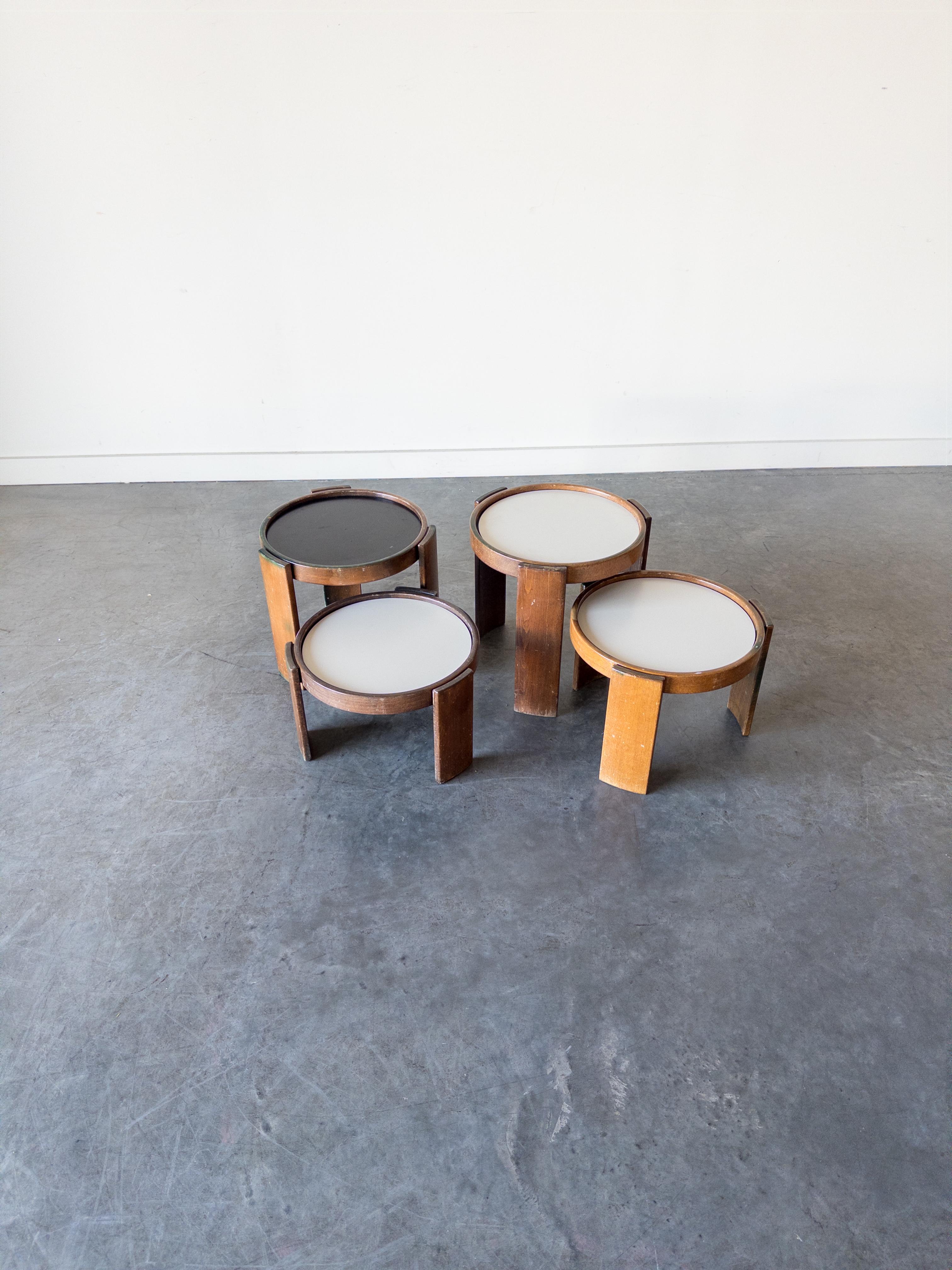 Laminate ‘Model 780’ Wood Stacking Coffee Tables By Gianfranco Frattini For Cassina