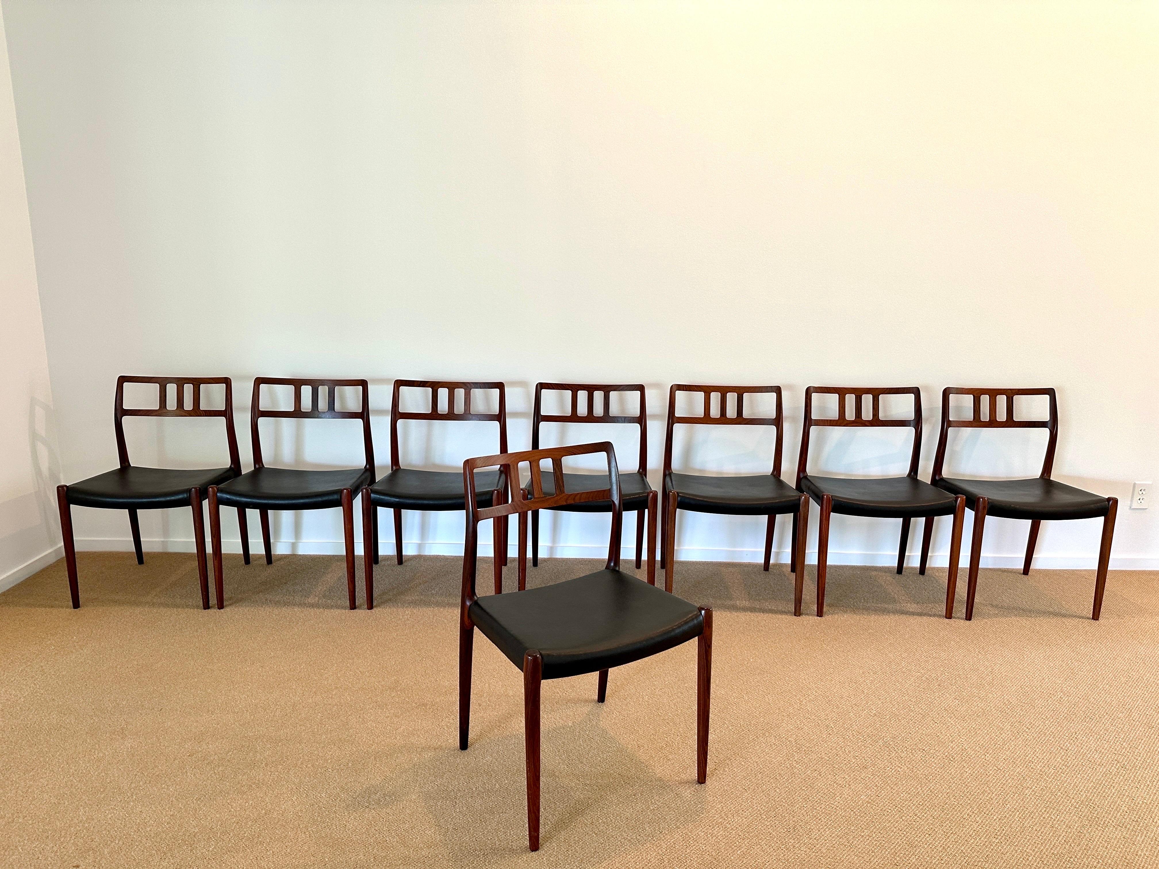 Model 79 Rosewood Chairs by Niels O. Møller for J.L. Møllers Møbelfabrik For Sale 3
