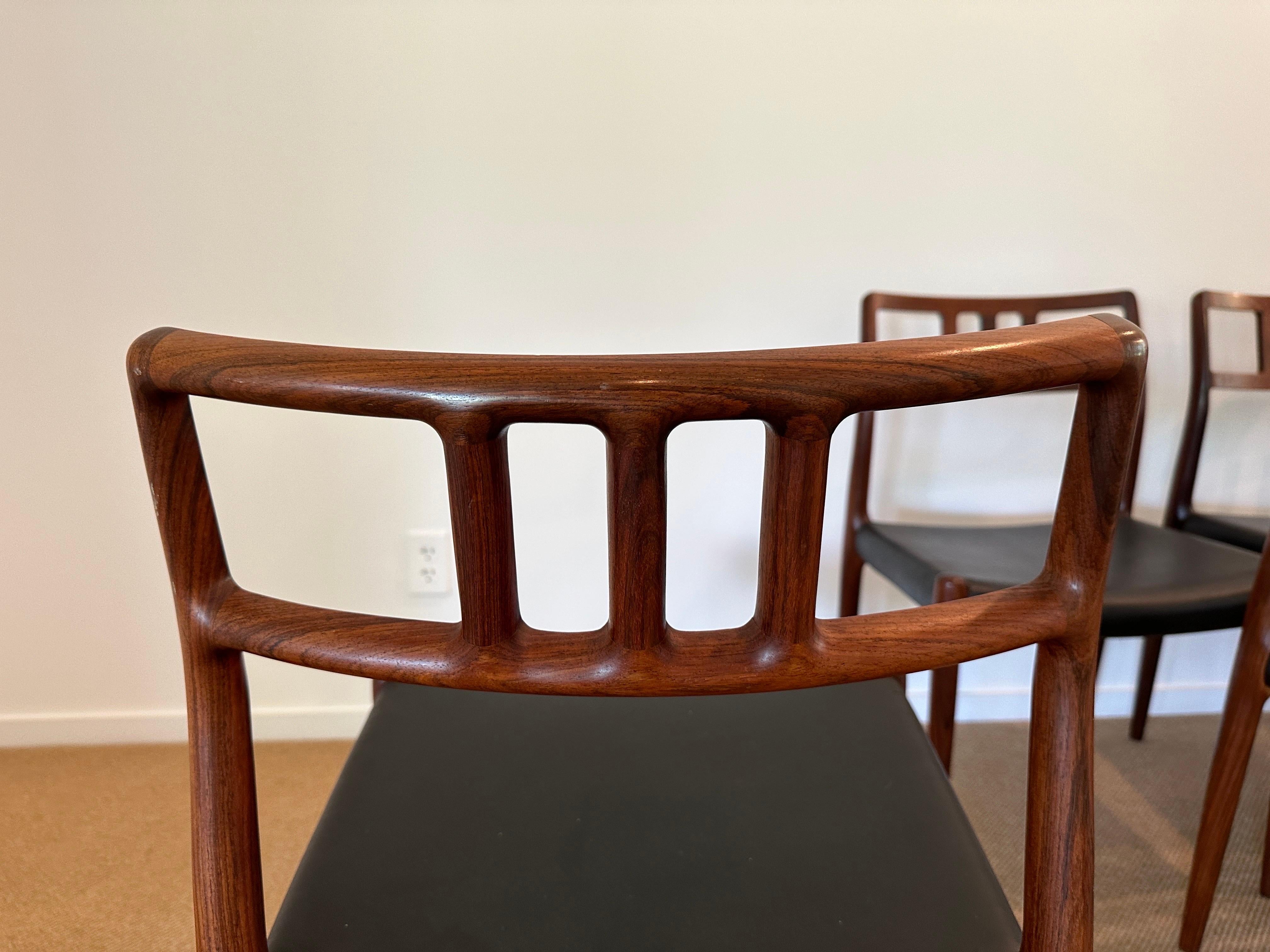 Danese Sedie in palissandro Model 79 di Niels O. Møller per J.L. Møllers Møbelfabrik in vendita