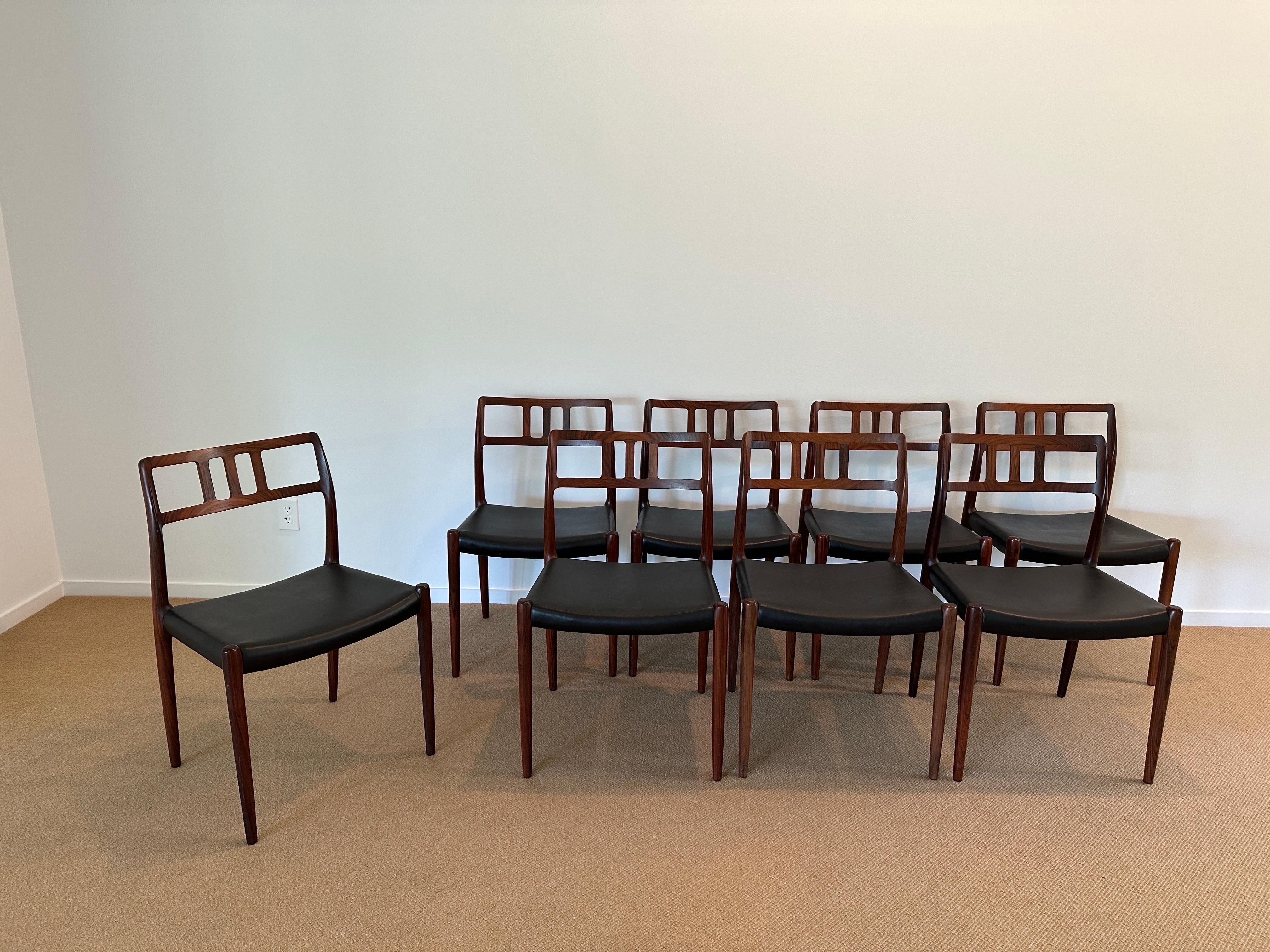 Model 79 Rosewood Chairs by Niels O. Møller for J.L. Møllers Møbelfabrik For Sale 1